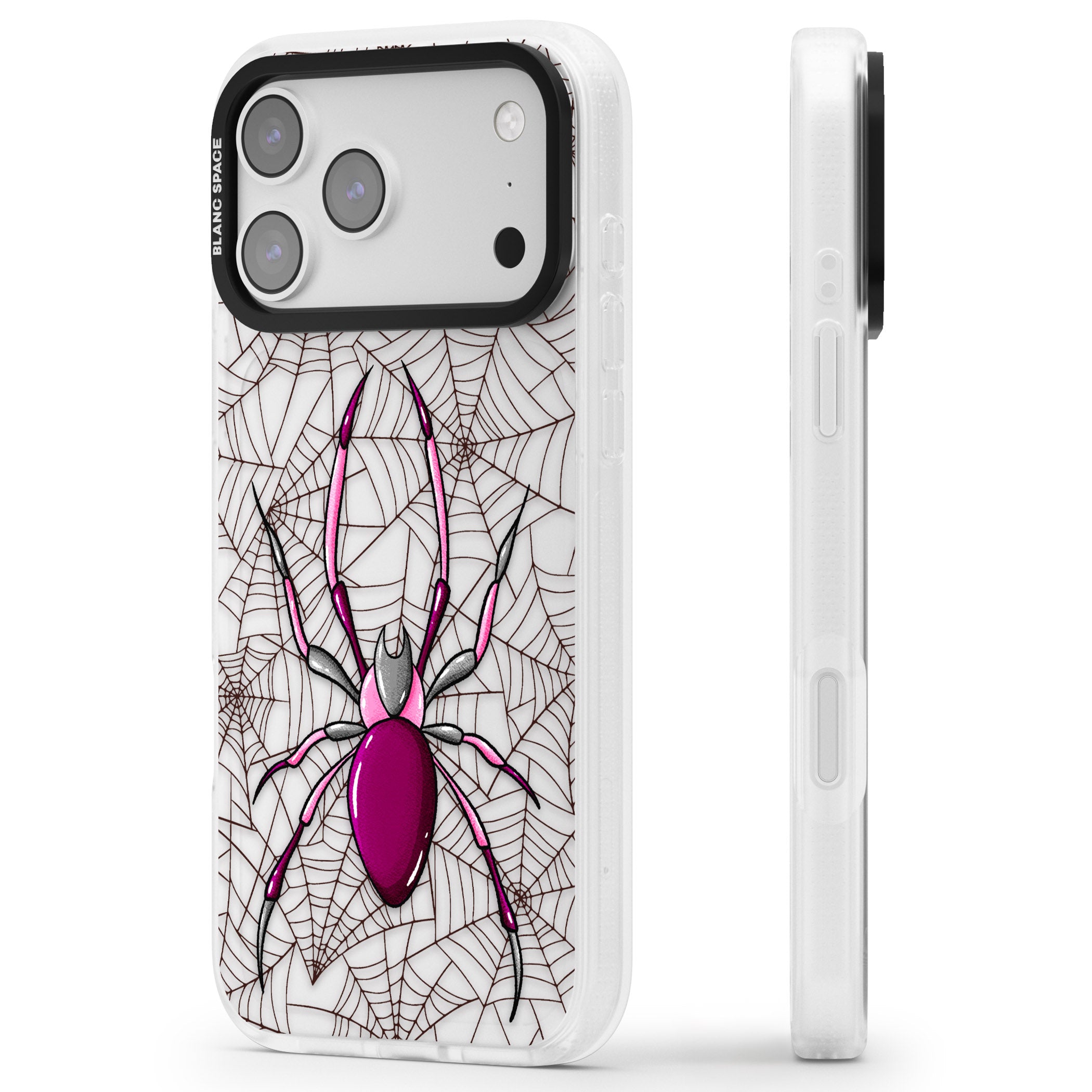 Arachnophobia iPhone 17 Pro Max Impact Air Clear Phone Case Side Profile