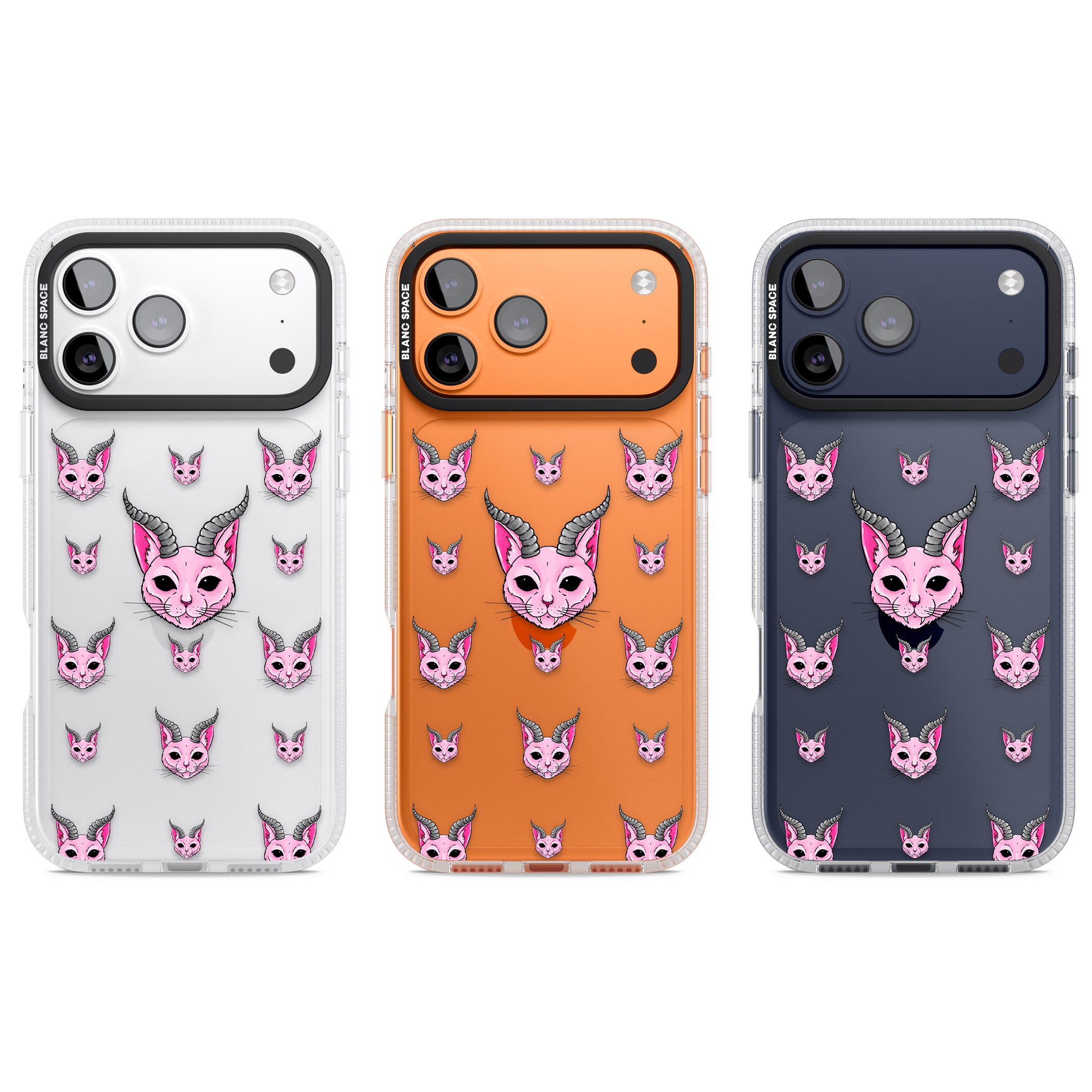 Demon Cat Pattern iPhone 17 Pro Impact Air Clear Phone Case APT Impact Protection