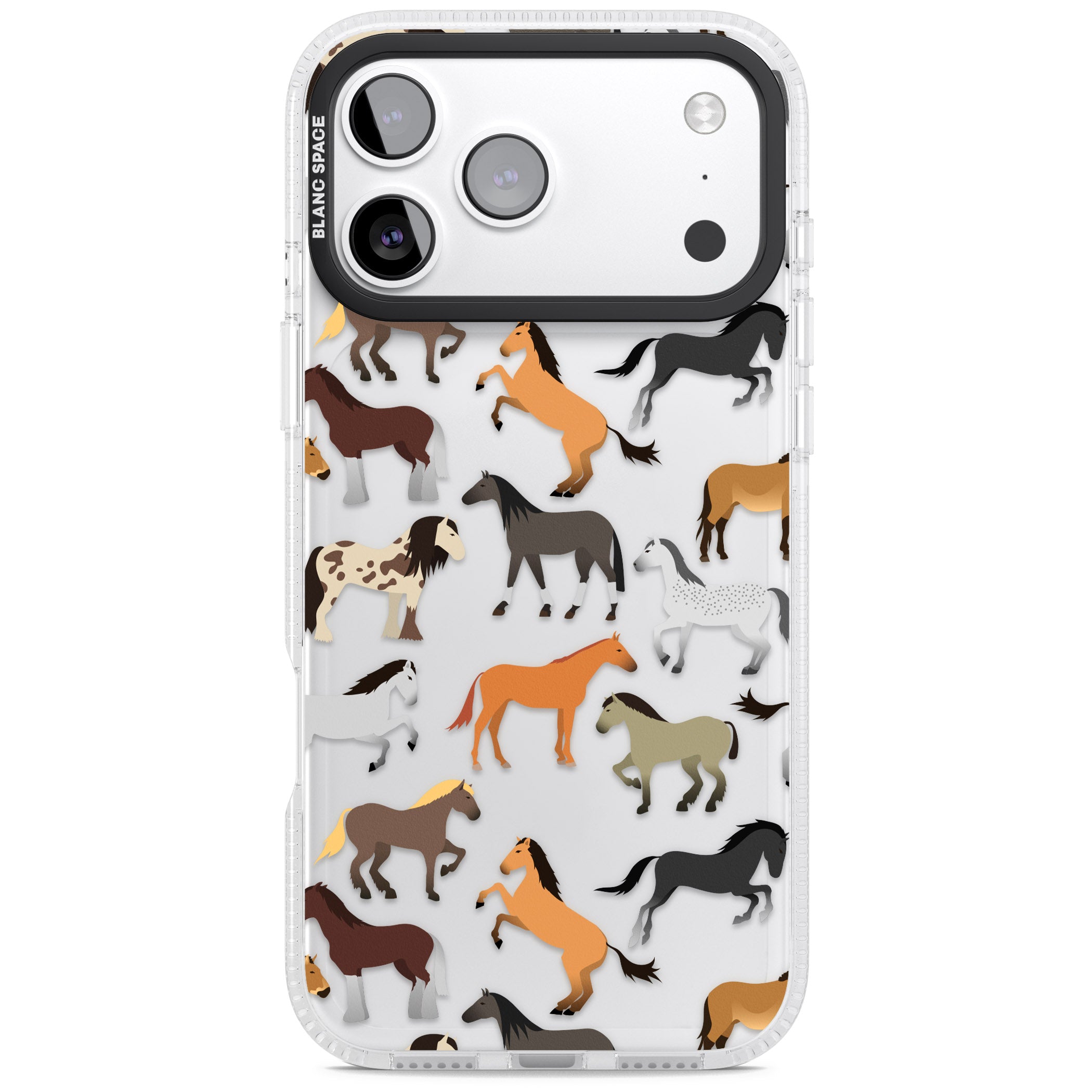 Horse Pattern iPhone 17 Pro Max Impact Air Clear Phone Case