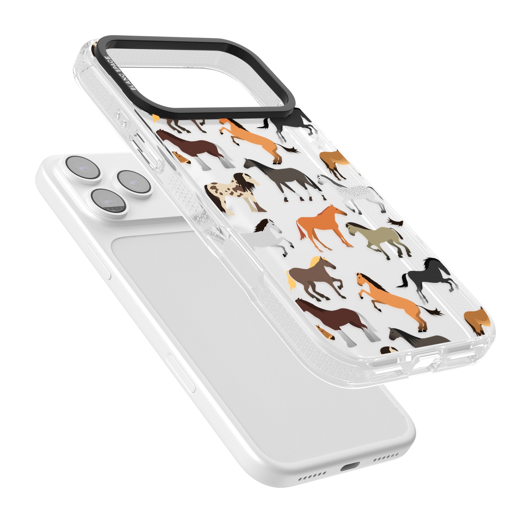 Horse Pattern iPhone 17 Pro Max Impact Air Clear Phone Case Colours