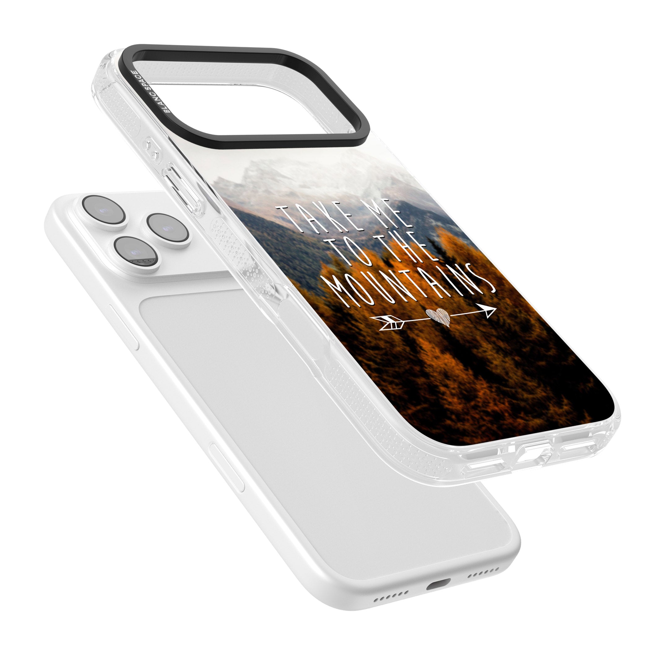 Take Me Mountains Quote iPhone 17 Pro Max Impact Air Clear Phone Case Colours