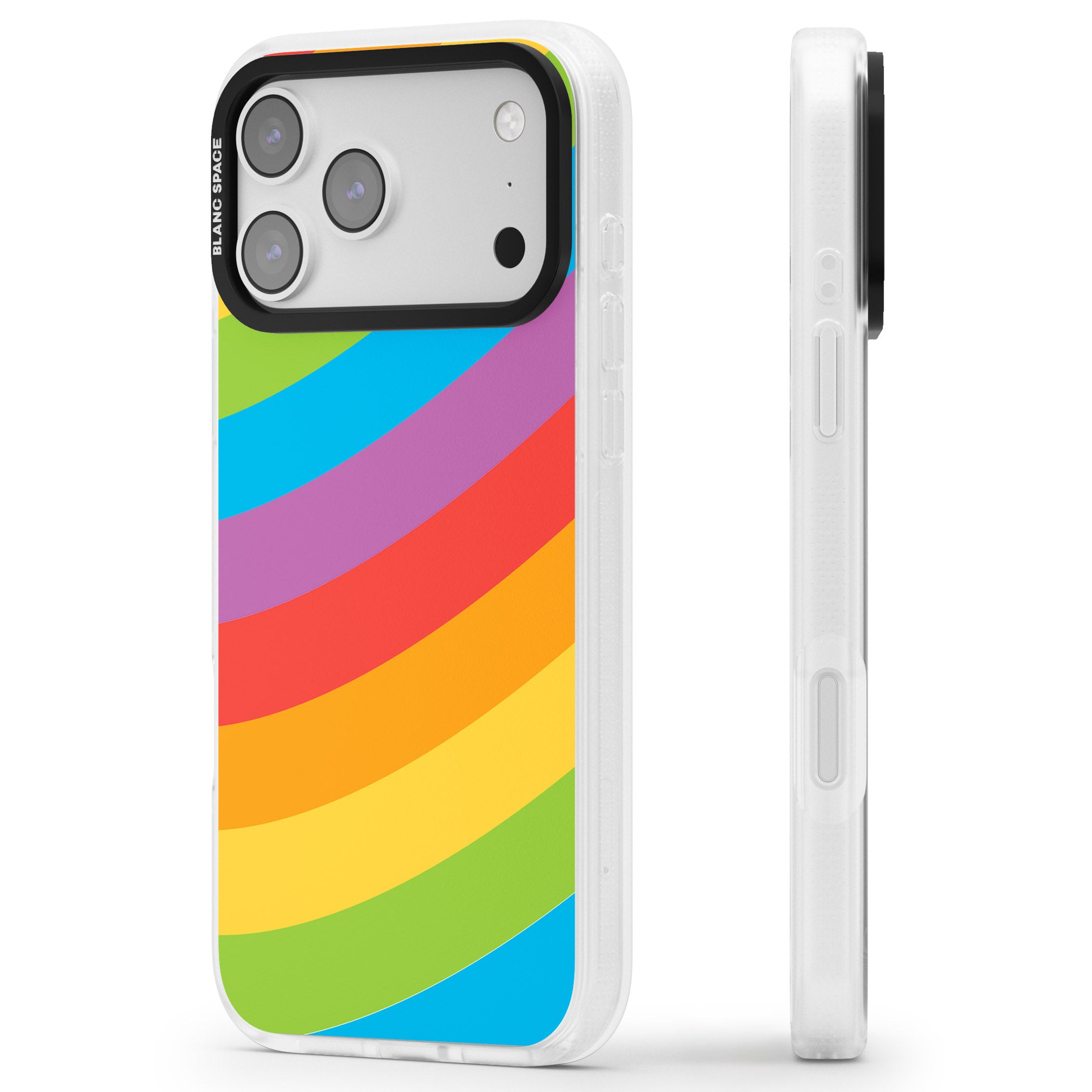 Lucky Rainbow iPhone 17 Pro Max Impact Air Clear Phone Case Side Profile