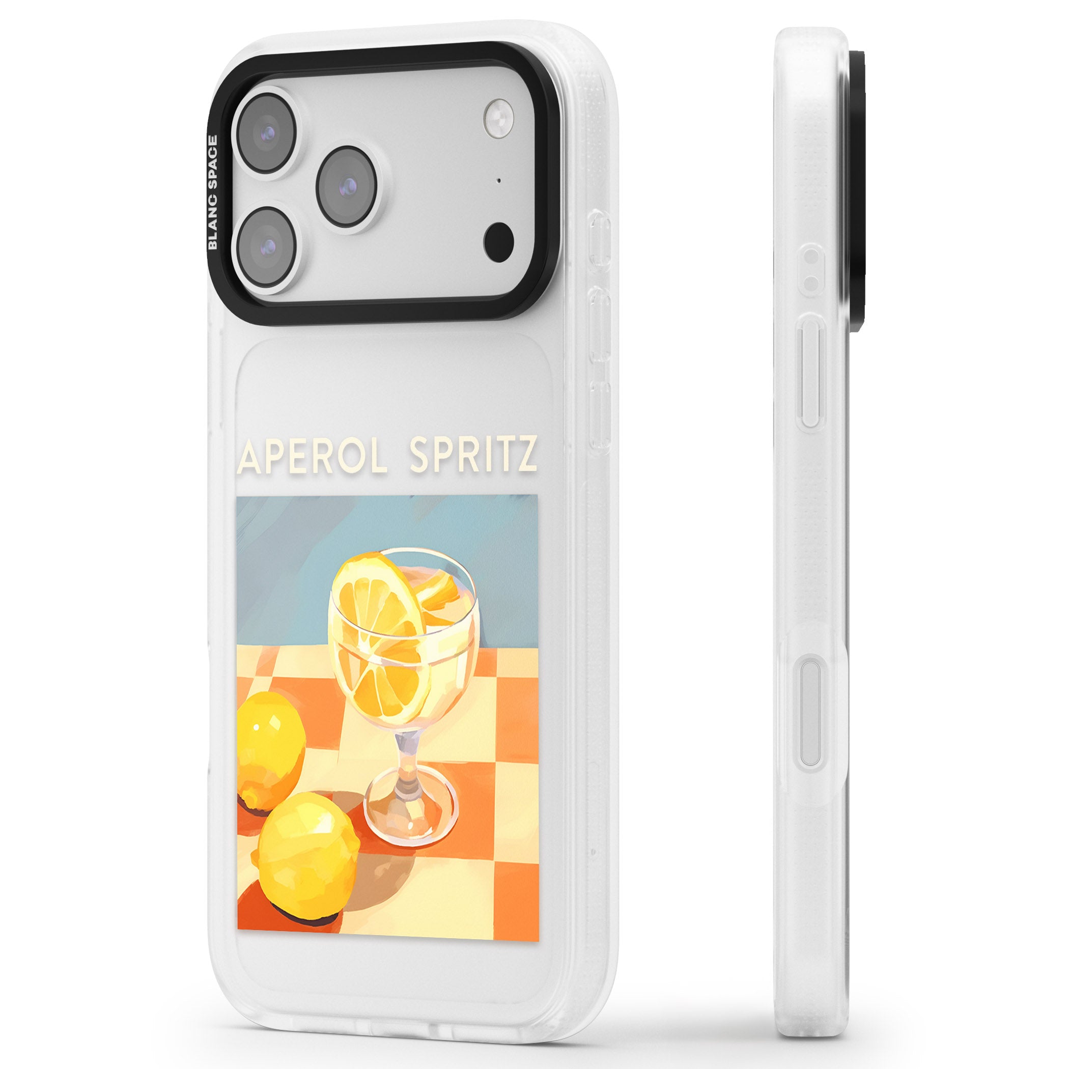 Lemon Spritz iPhone 17 Pro Max Impact Air Clear Phone Case Side Profile