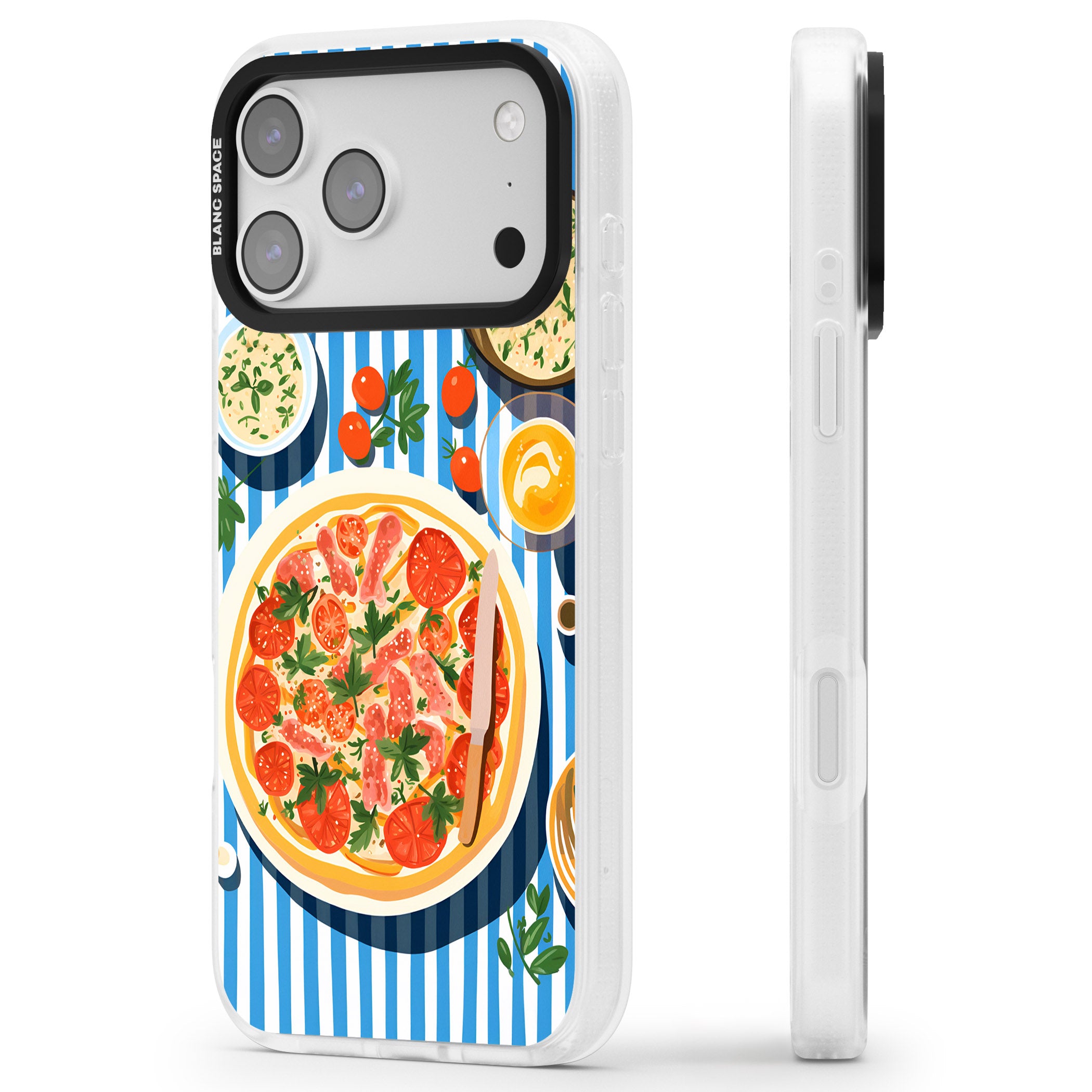 Italian Platter iPhone 17 Pro Max Impact Air Clear Phone Case Side Profile