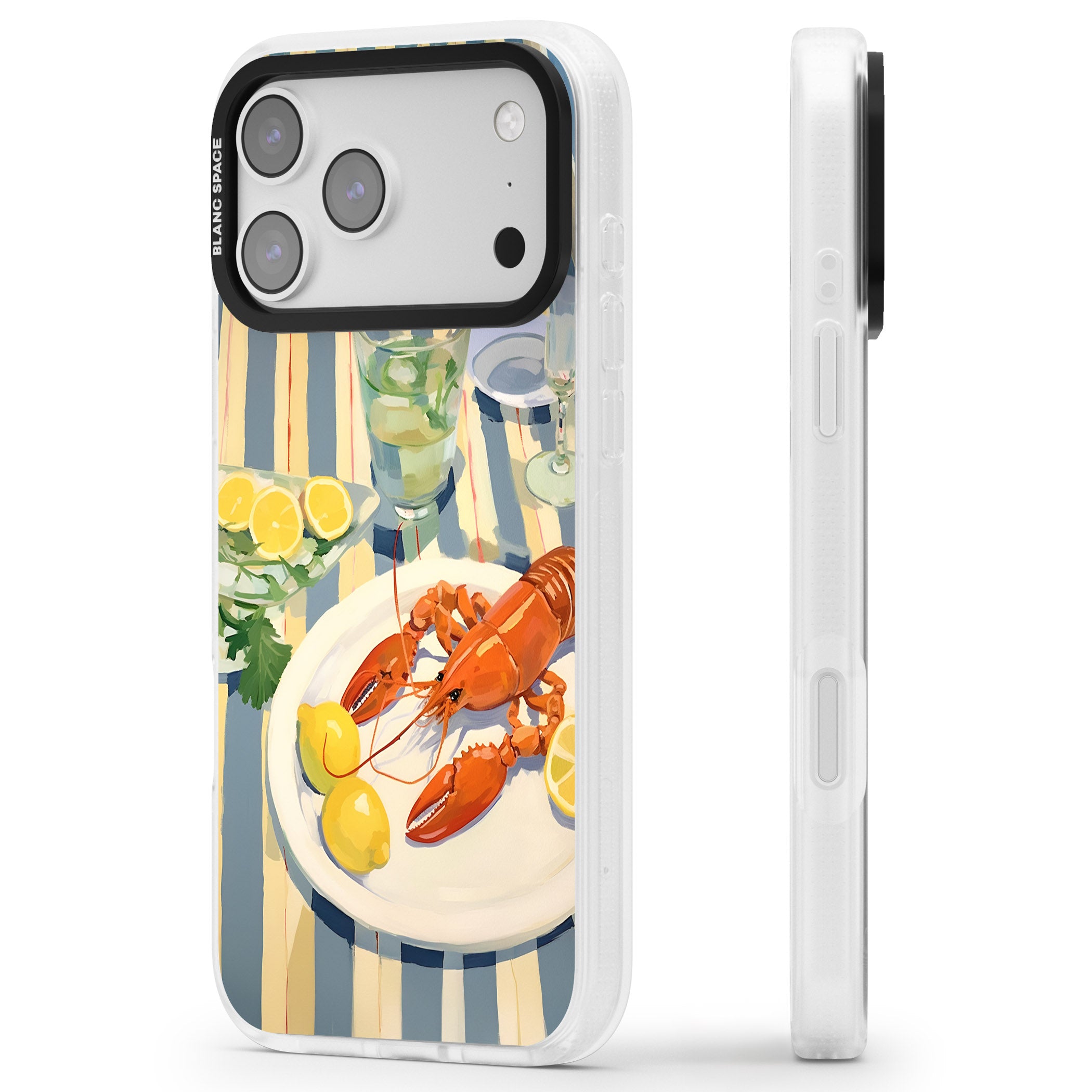 Lobster & Lemons iPhone 17 Pro Max Impact Air Clear Phone Case Side Profile