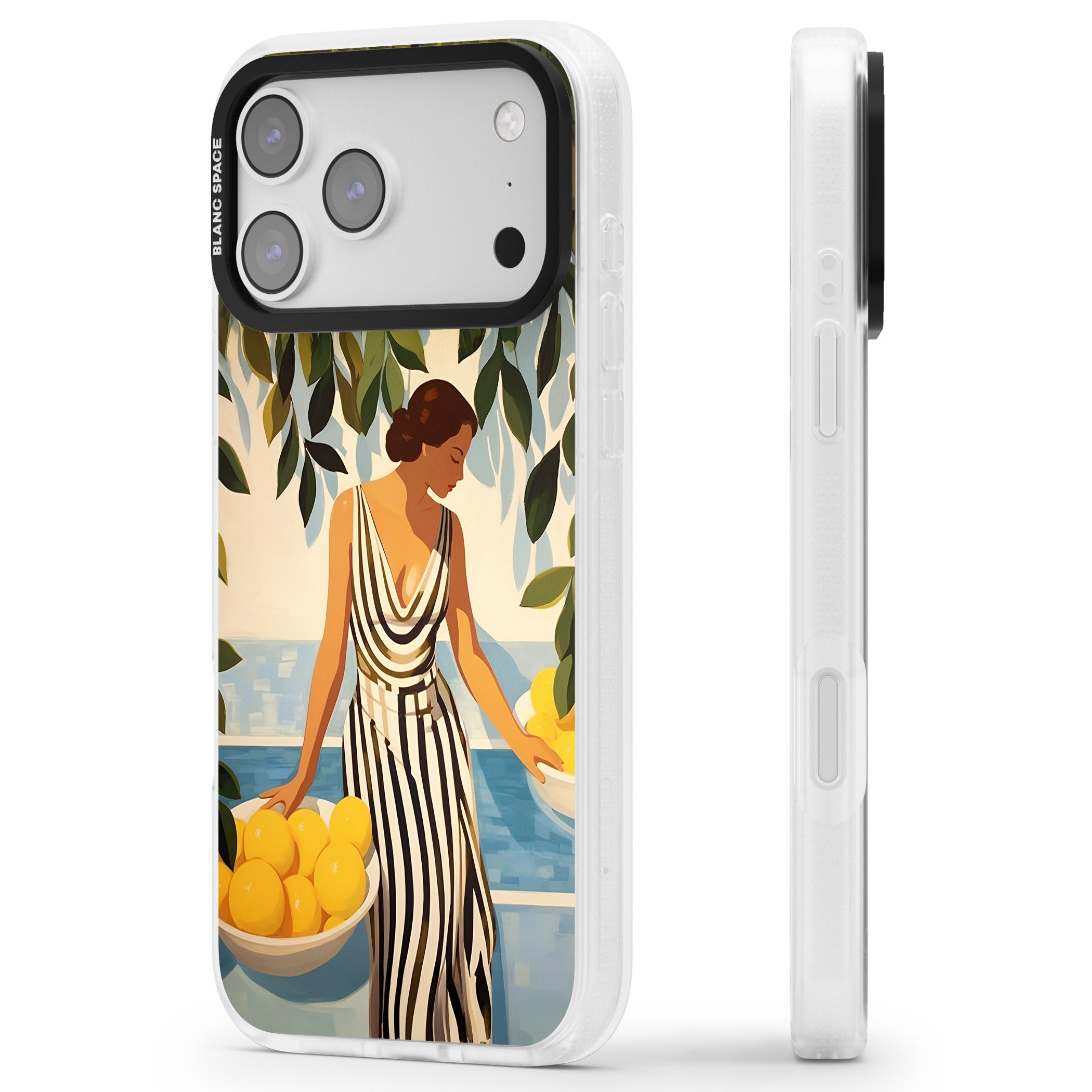 Lemon Picking iPhone 17 Pro Max Impact Air Clear Phone Case Side Profile