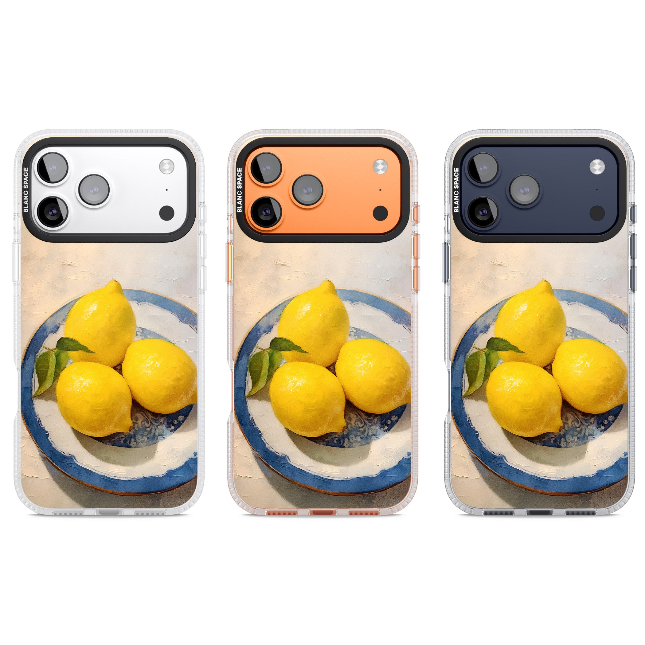 Lemons on Porcelain iPhone 17 Pro Impact Air Clear Phone Case APT Impact Protection