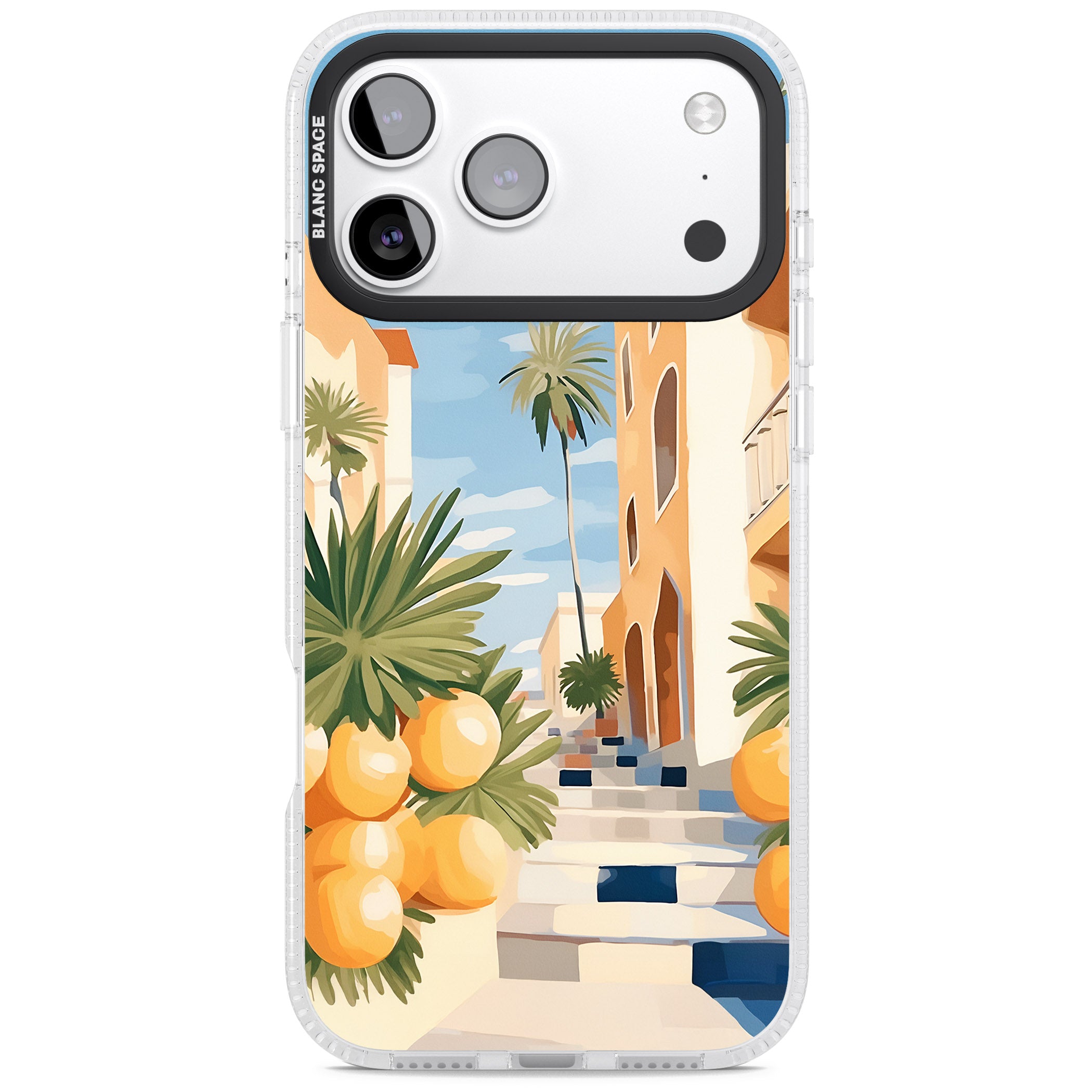Mediterranean Village iPhone 17 Pro Max Impact Air Clear Phone Case