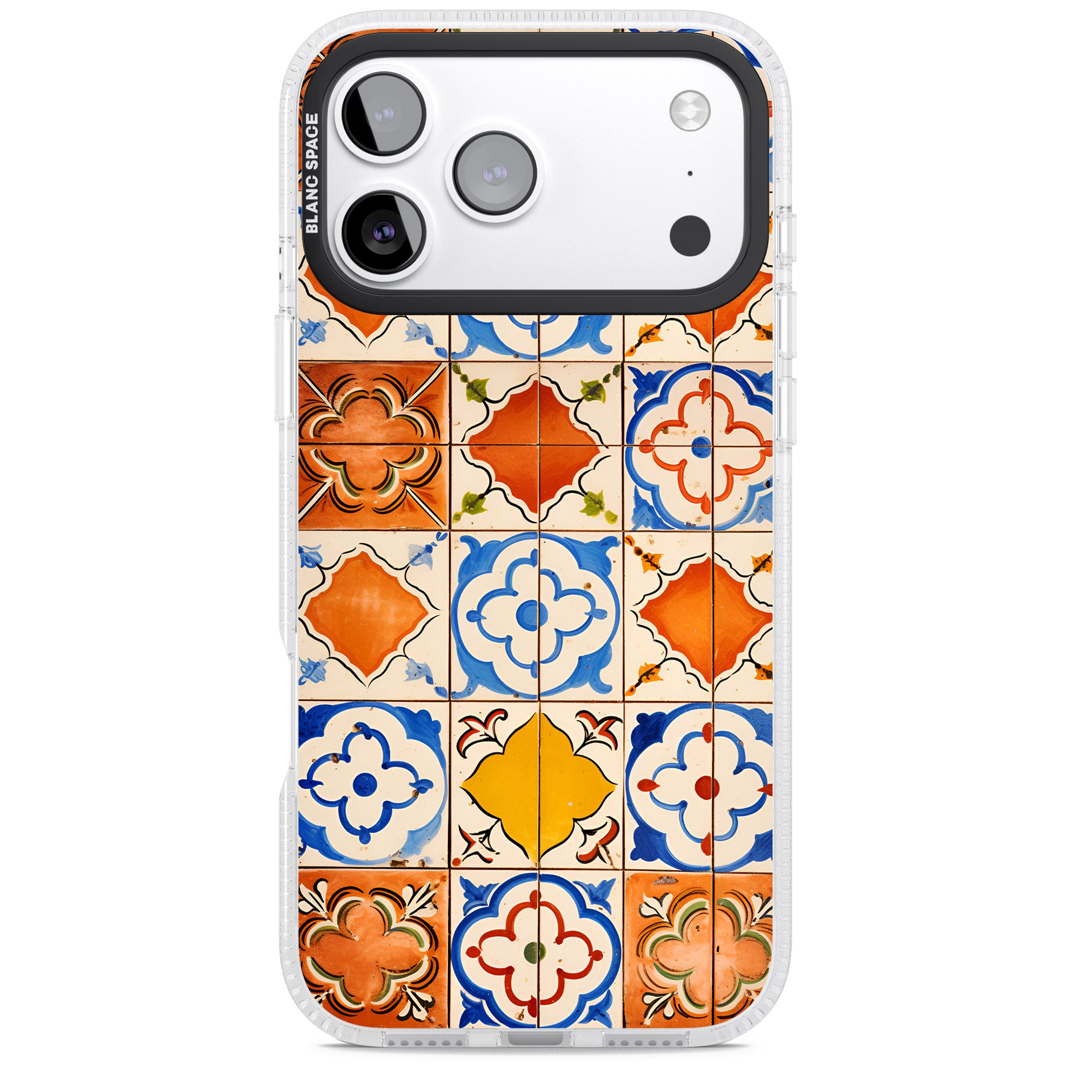 Spanish Mosaic Tiles iPhone 17 Pro Max Impact Air Clear Phone Case