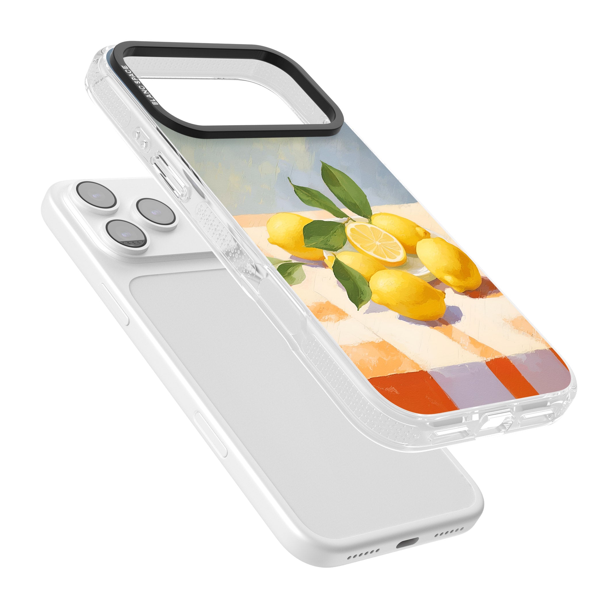 Lemons on Checkered Cloth iPhone 17 Pro Max Impact Air Clear Phone Case Colours