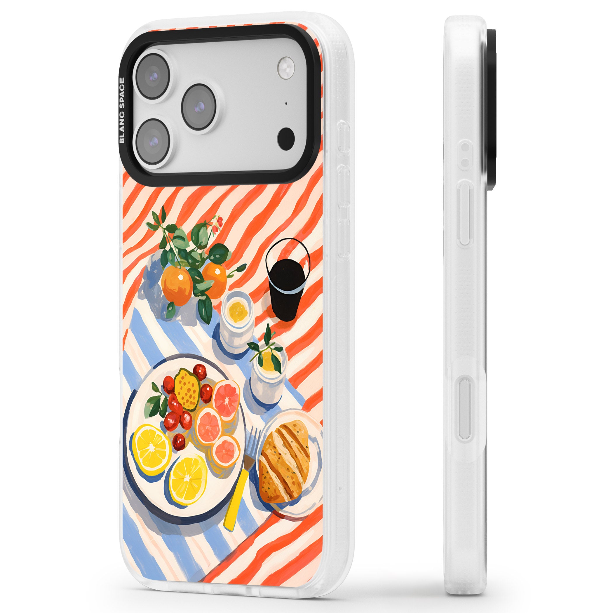 Citrus Picnic iPhone 17 Pro Max Impact Air Clear Phone Case Side Profile