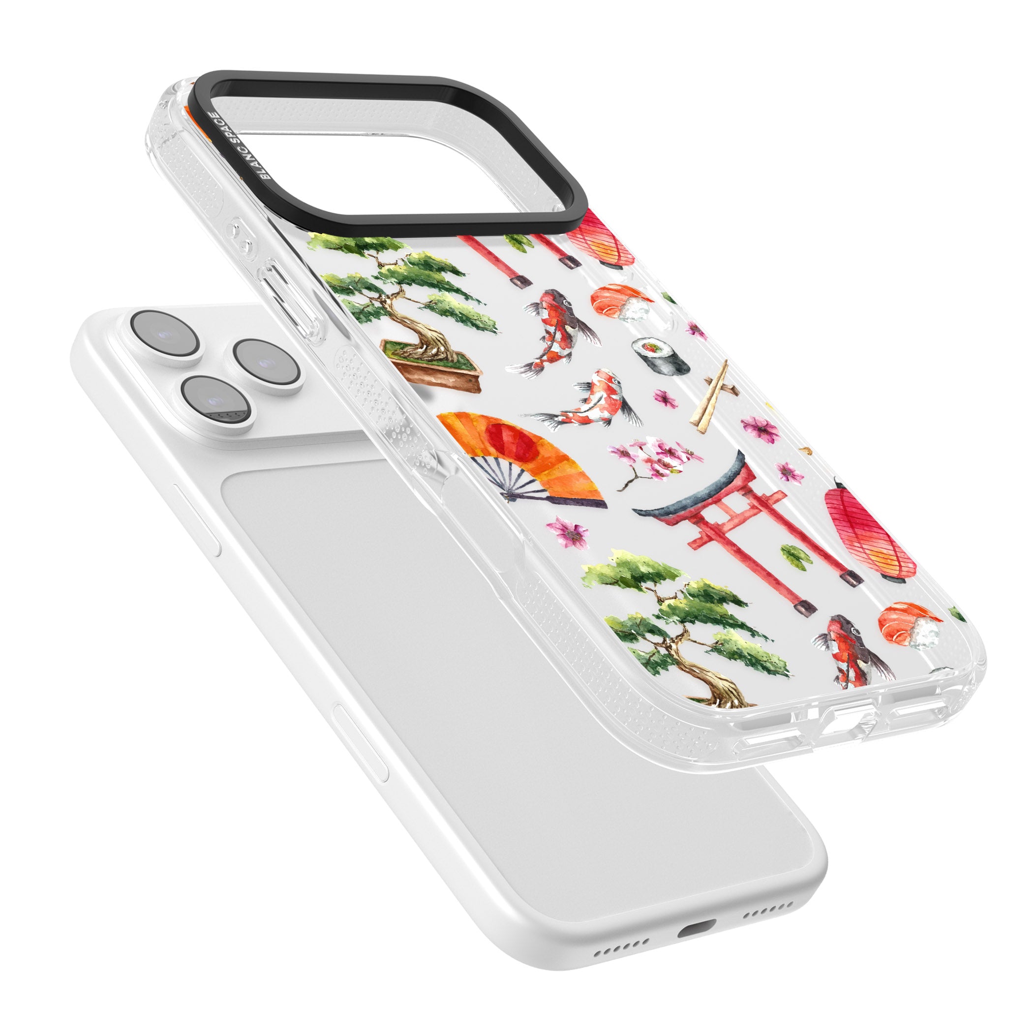 Japanese Watercolor iPhone 17 Pro Max Impact Air Clear Phone Case Colours