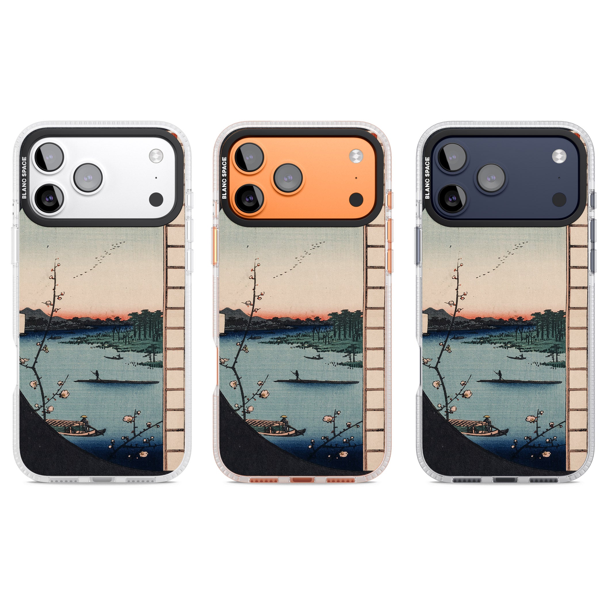 Vintage Japanese Illustrations Lake At Sunset iPhone 17 Pro Impact Air Clear Phone Case APT Impact Protection