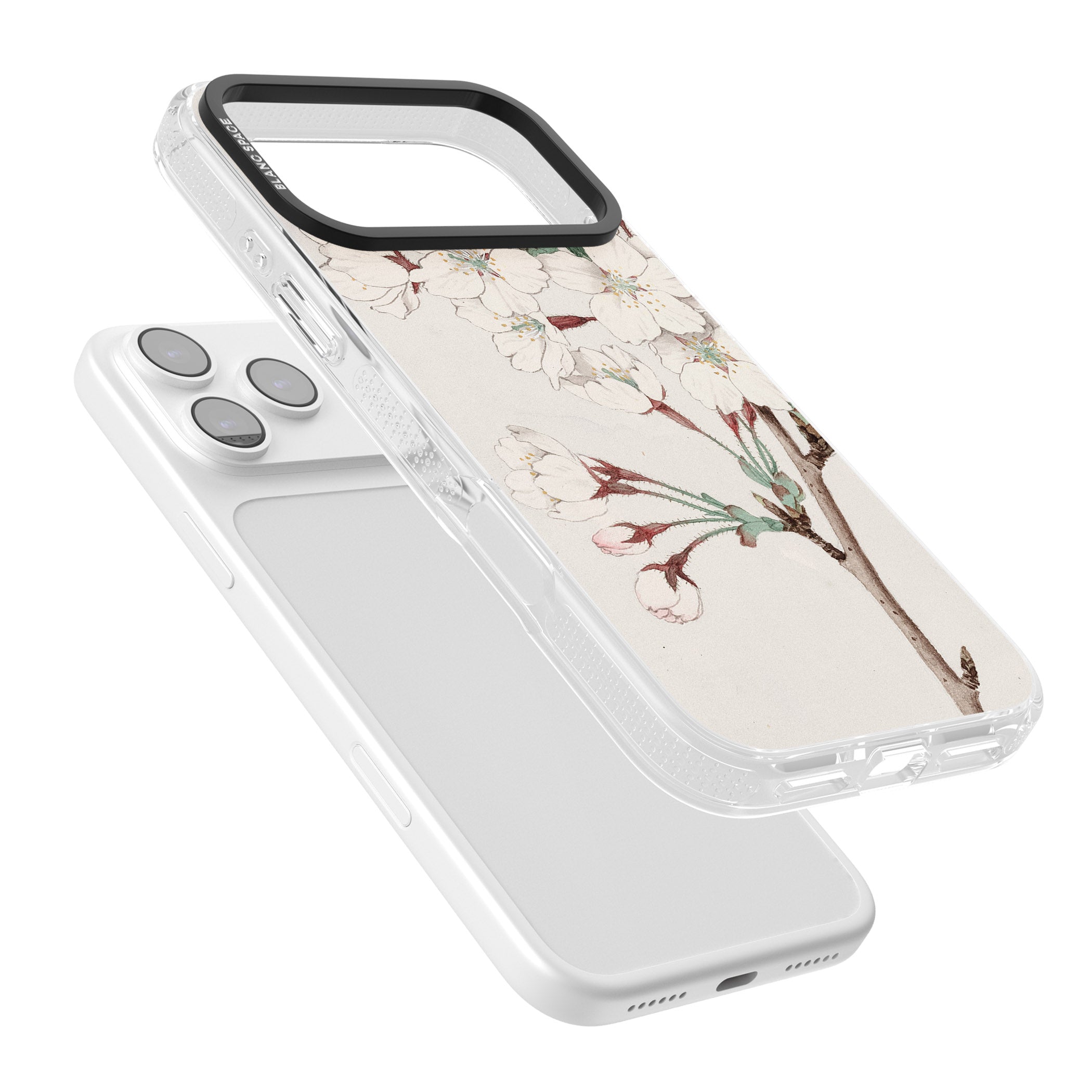 Vintage Japanese Illustrations Cherry Blossoms iPhone 17 Pro Max Impact Air Clear Phone Case Colours