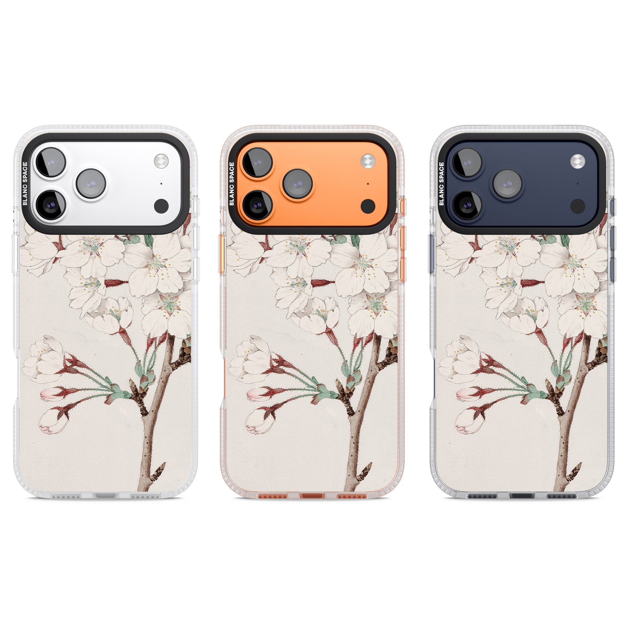 Vintage Japanese Illustrations Cherry Blossoms iPhone 17 Pro Impact Air Clear Phone Case APT Impact Protection