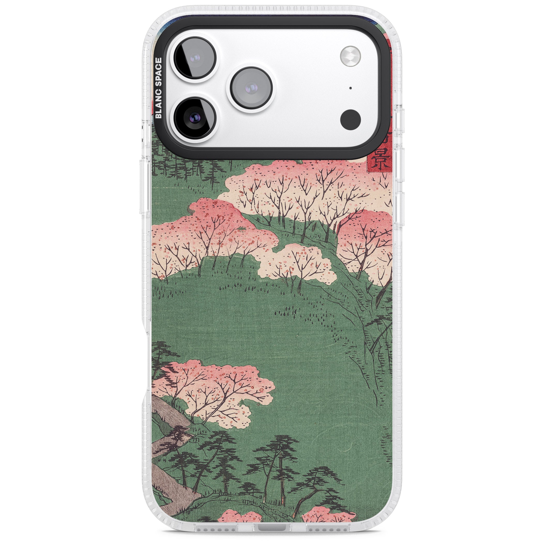 Japanese Illustration Cherry Blossom Forest iPhone 17 Pro Max Impact Air Clear Phone Case