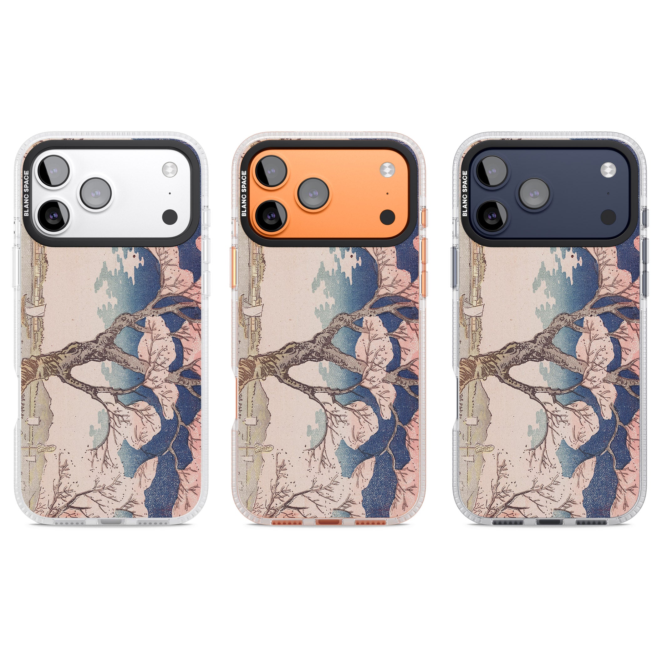 Vintage Japanese Illustrations Cherry Tree iPhone 17 Pro Impact Air Clear Phone Case APT Impact Protection