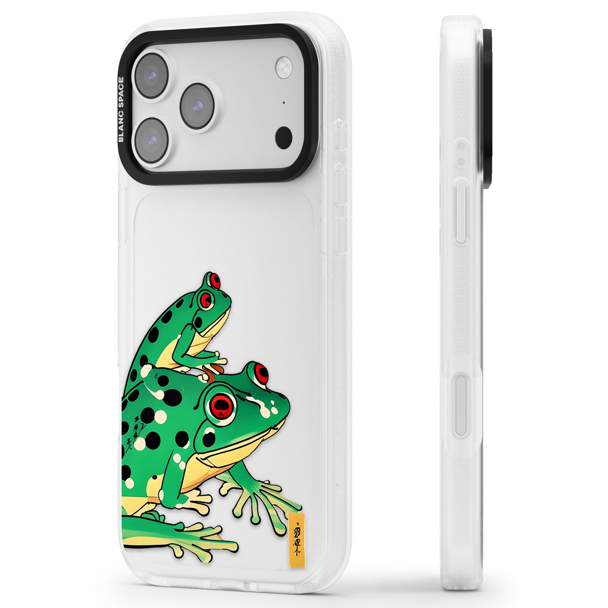 Matsumoto Hoji Frog Green iPhone 17 Pro Max Impact Air Clear Phone Case Side Profile