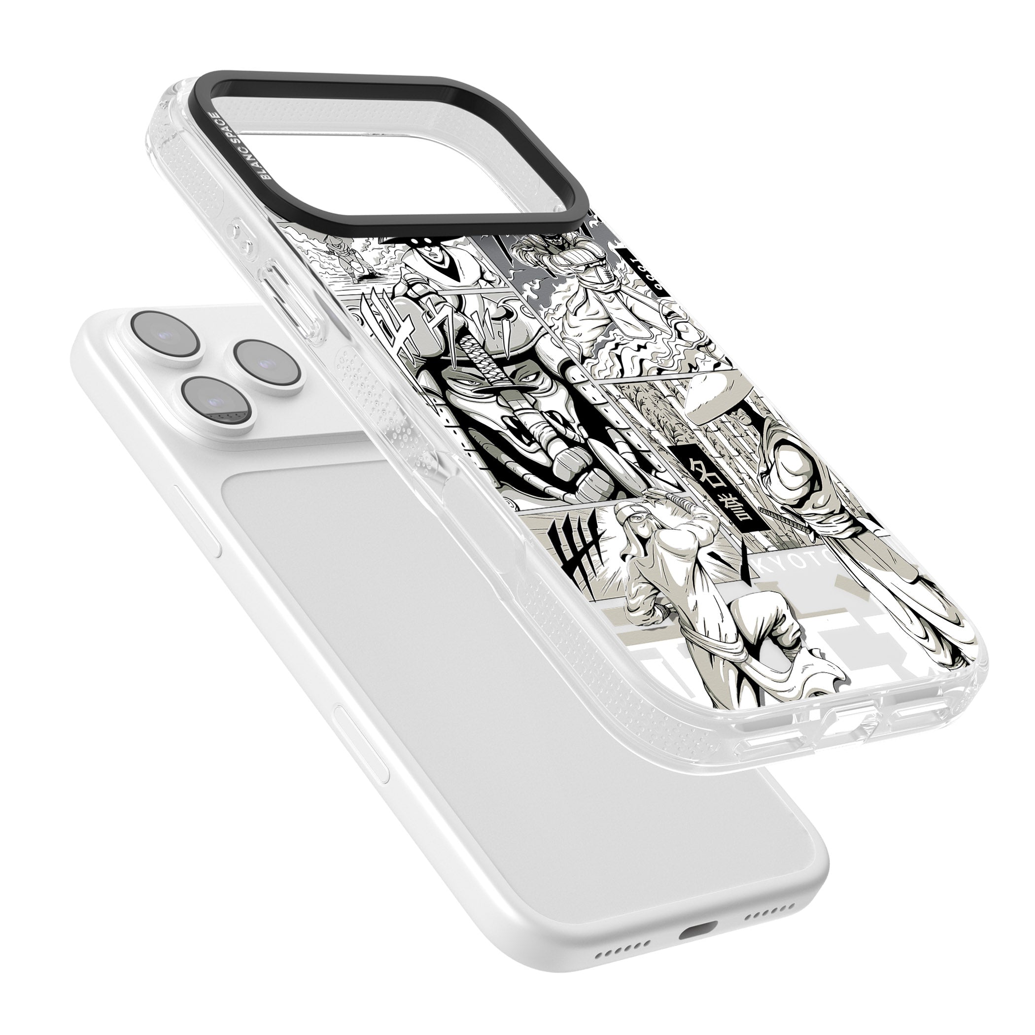 Greyscale Anime Comic iPhone 17 Pro Max Impact Air Clear Phone Case Colours