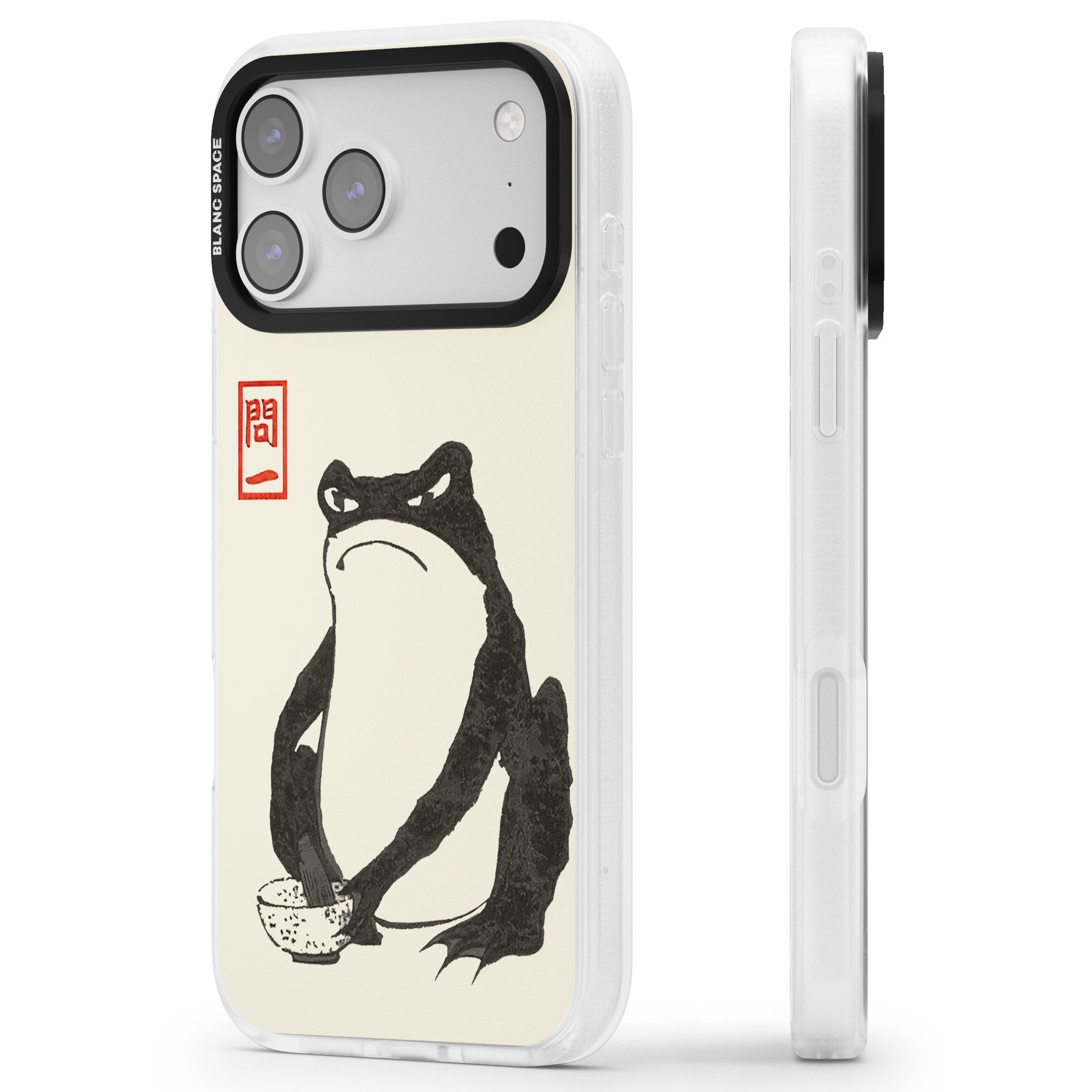 Matsumoto Hoji Grumpy Toad iPhone 17 Pro Max Impact Air Clear Phone Case Side Profile