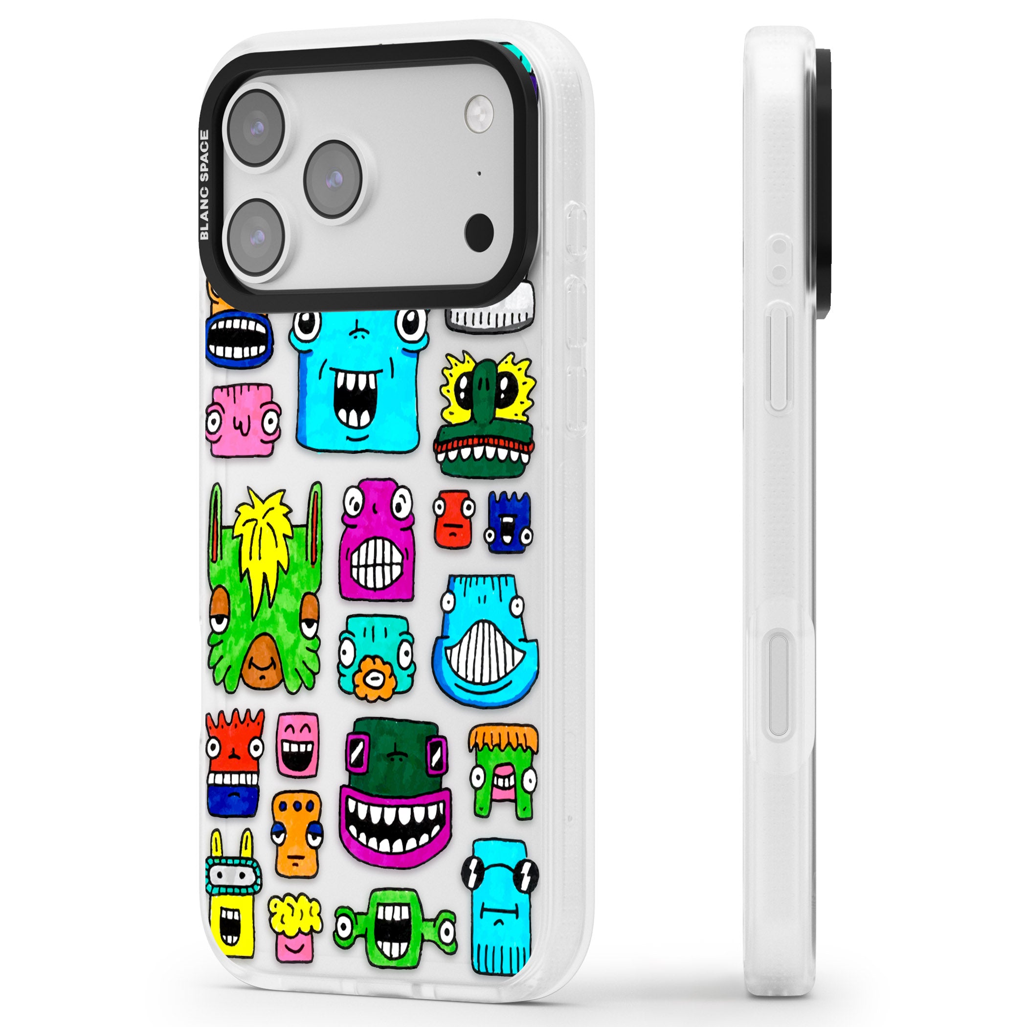 Burst Heads Colour iPhone 17 Pro Max Impact Air Clear Phone Case Side Profile