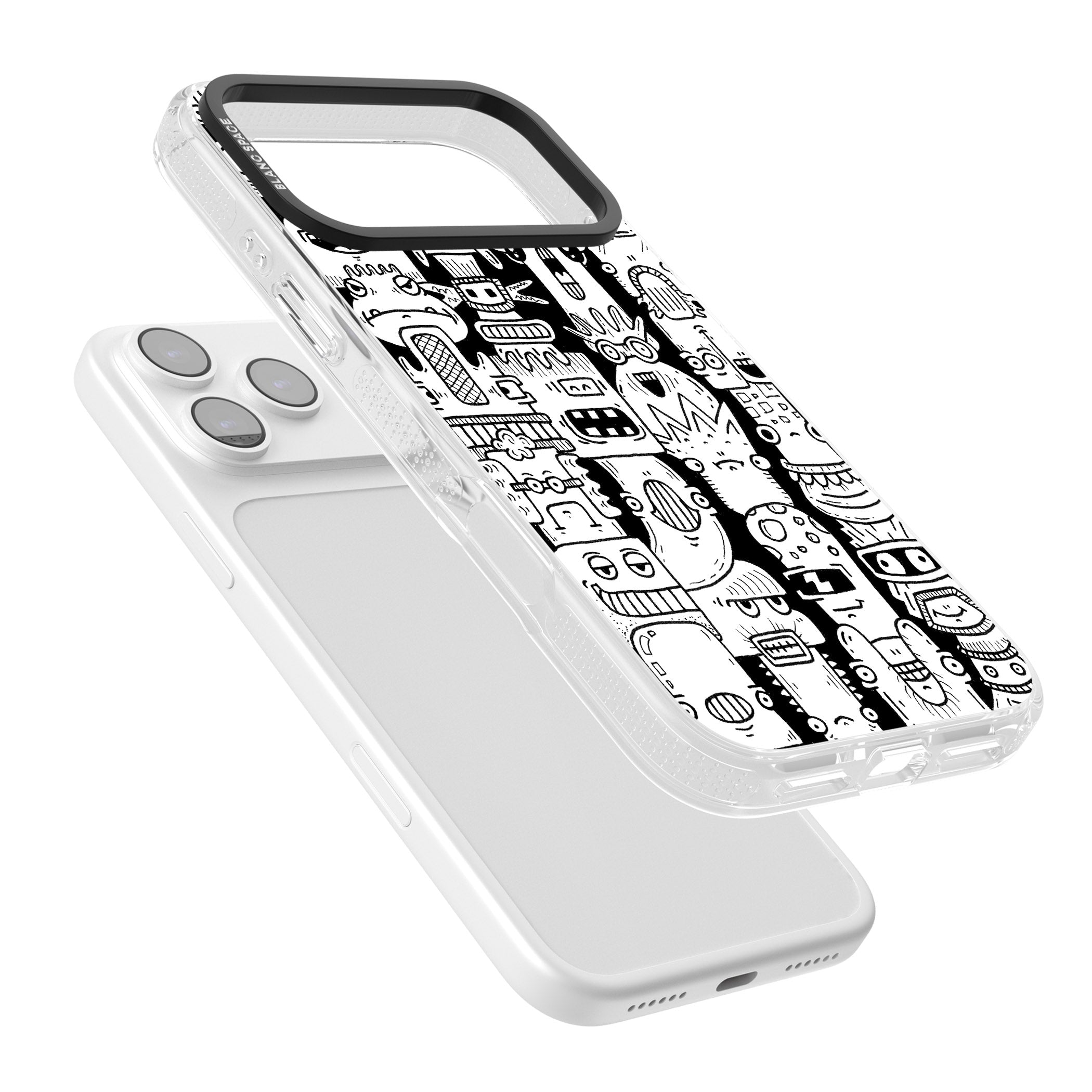 Monochrome Heads iPhone 17 Pro Max Impact Air Clear Phone Case Colours