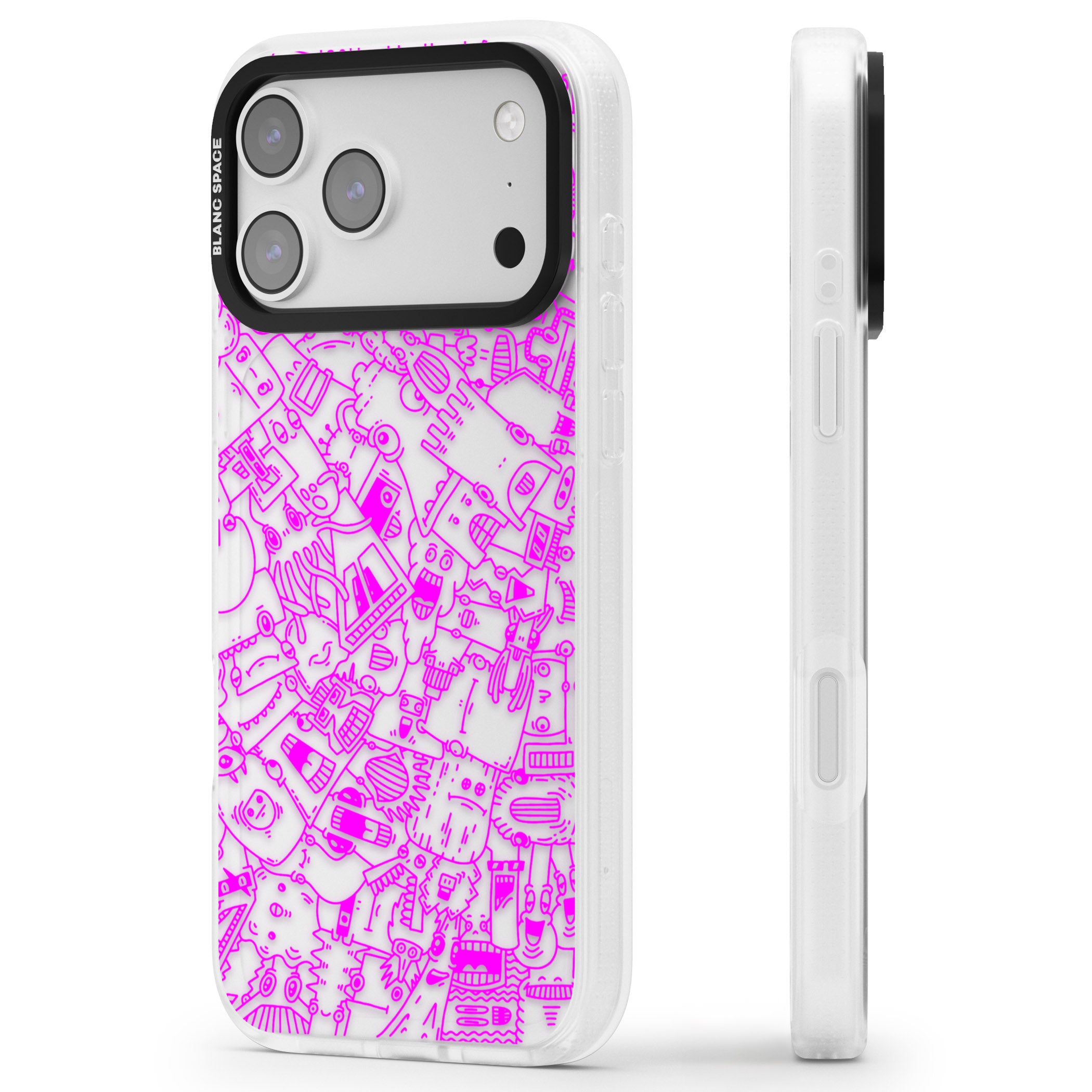 Pink Pals iPhone 17 Pro Max Impact Air Clear Phone Case Side Profile