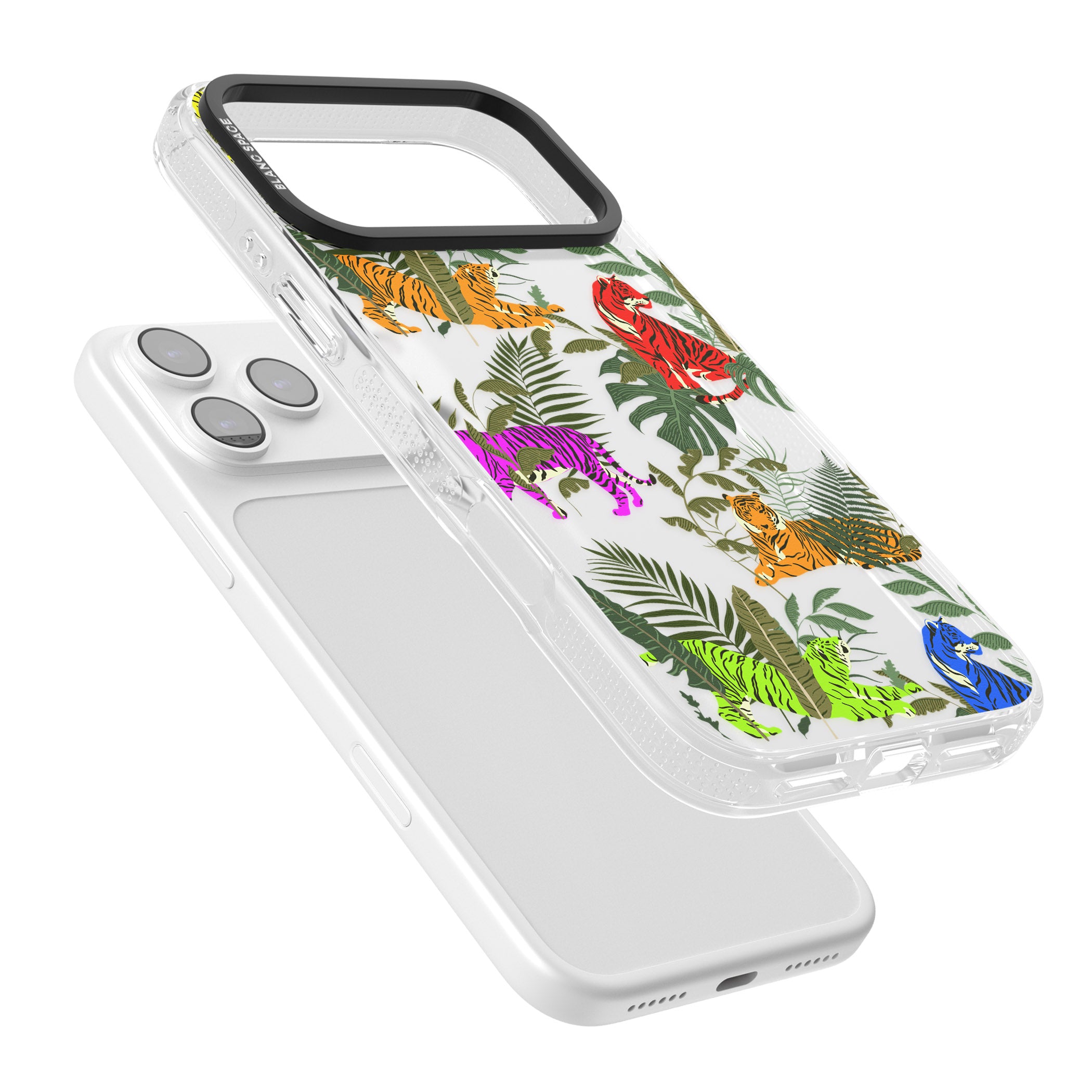 Colorful Jungle Tiger iPhone 17 Pro Max Impact Air Clear Phone Case Colours