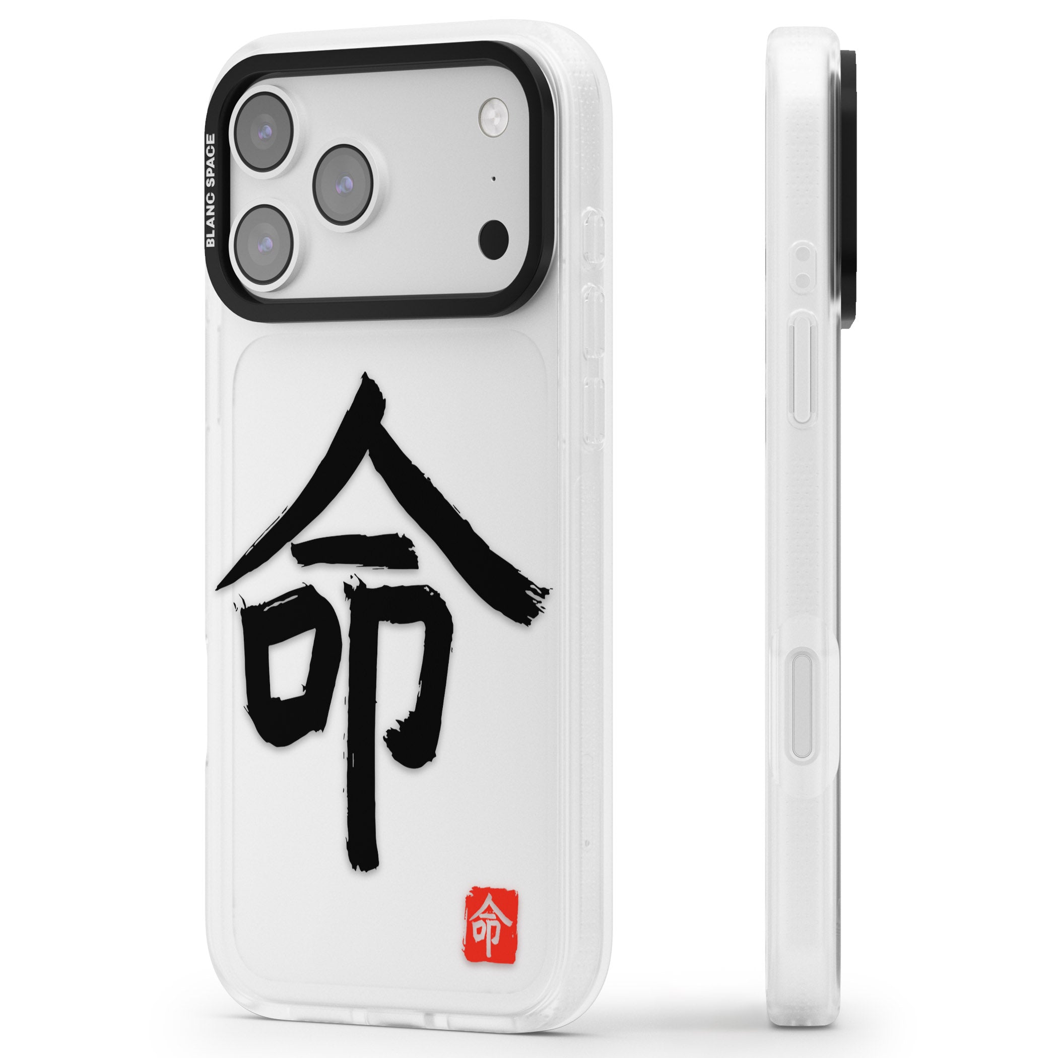 Japanese Kanji Life iPhone 17 Pro Max Impact Air Clear Phone Case Side Profile