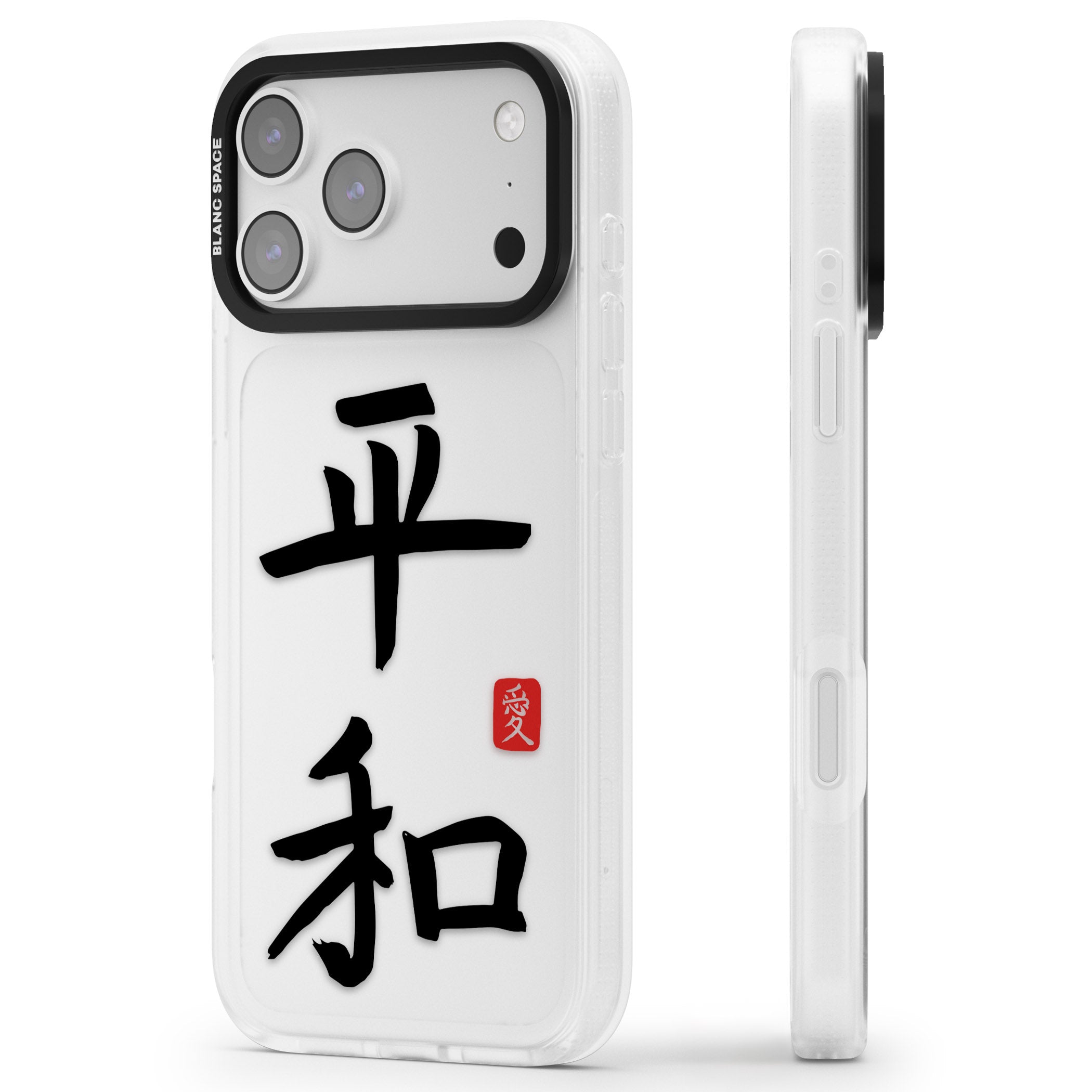 Japanese Kanji Peace iPhone 17 Pro Max Impact Air Clear Phone Case Side Profile