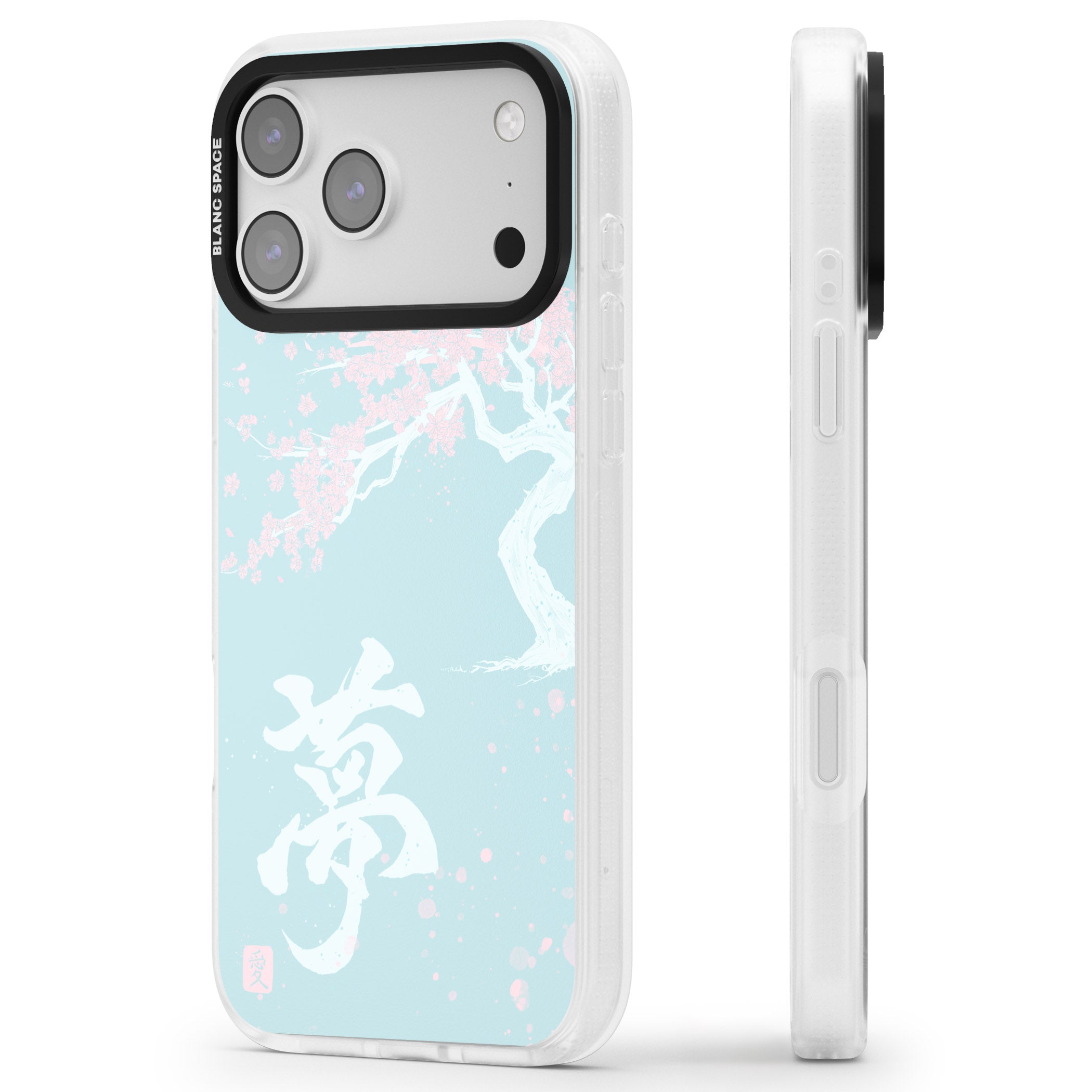 Dreams Cherry Blossom iPhone 17 Pro Max Impact Air Clear Phone Case Side Profile