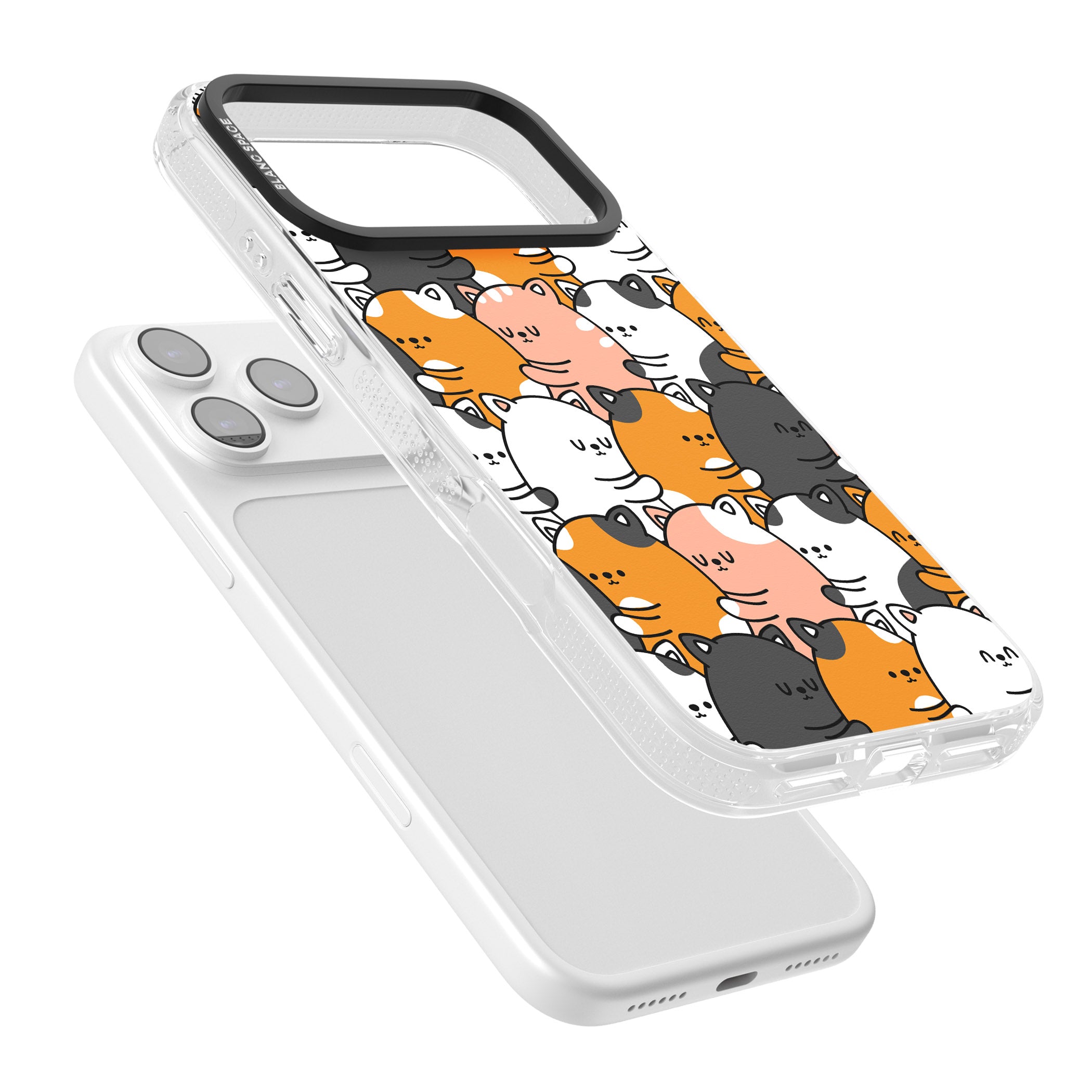 Spooning Cats Kawaii Pattern iPhone 17 Pro Max Impact Air Clear Phone Case Colours