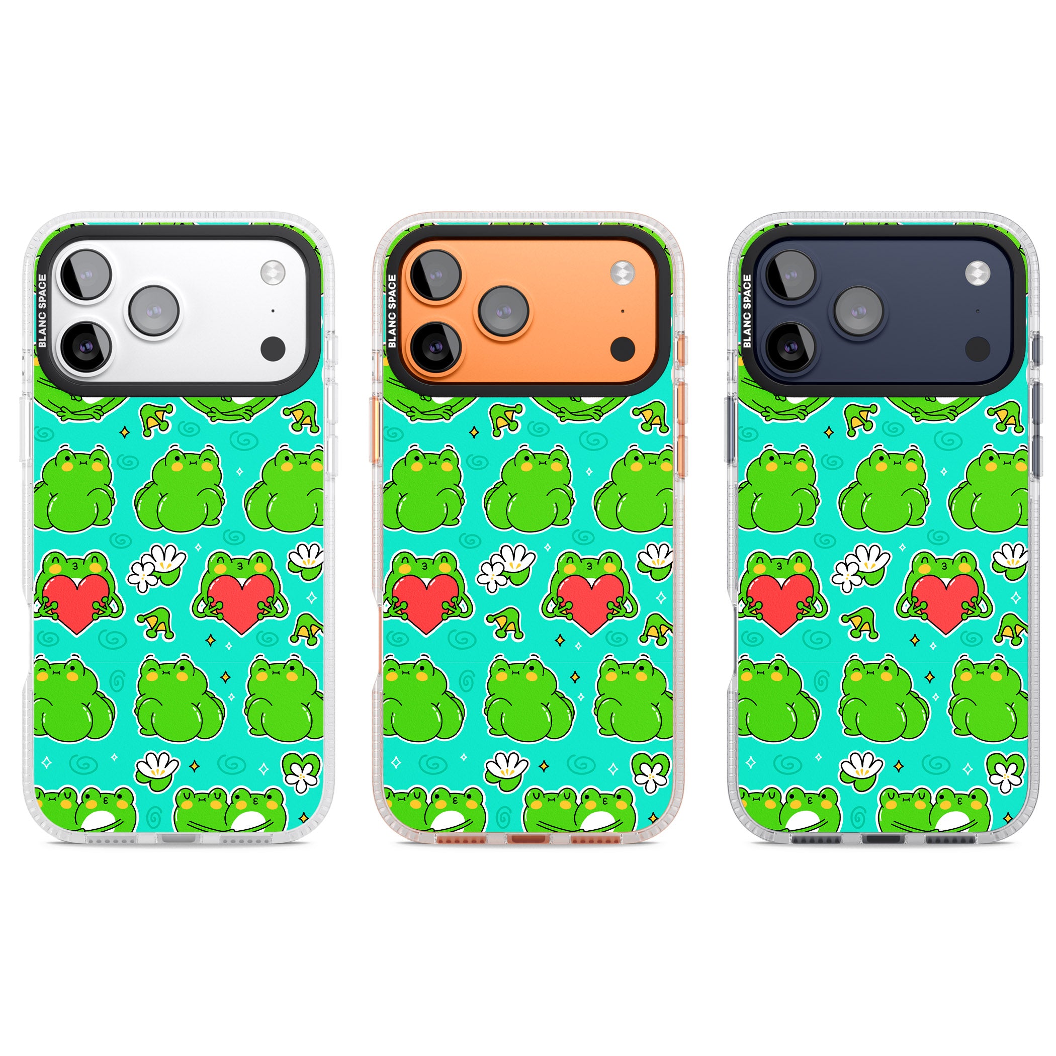 Frog Booty Kawaii Pattern iPhone 17 Pro Impact Air Clear Phone Case APT Impact Protection