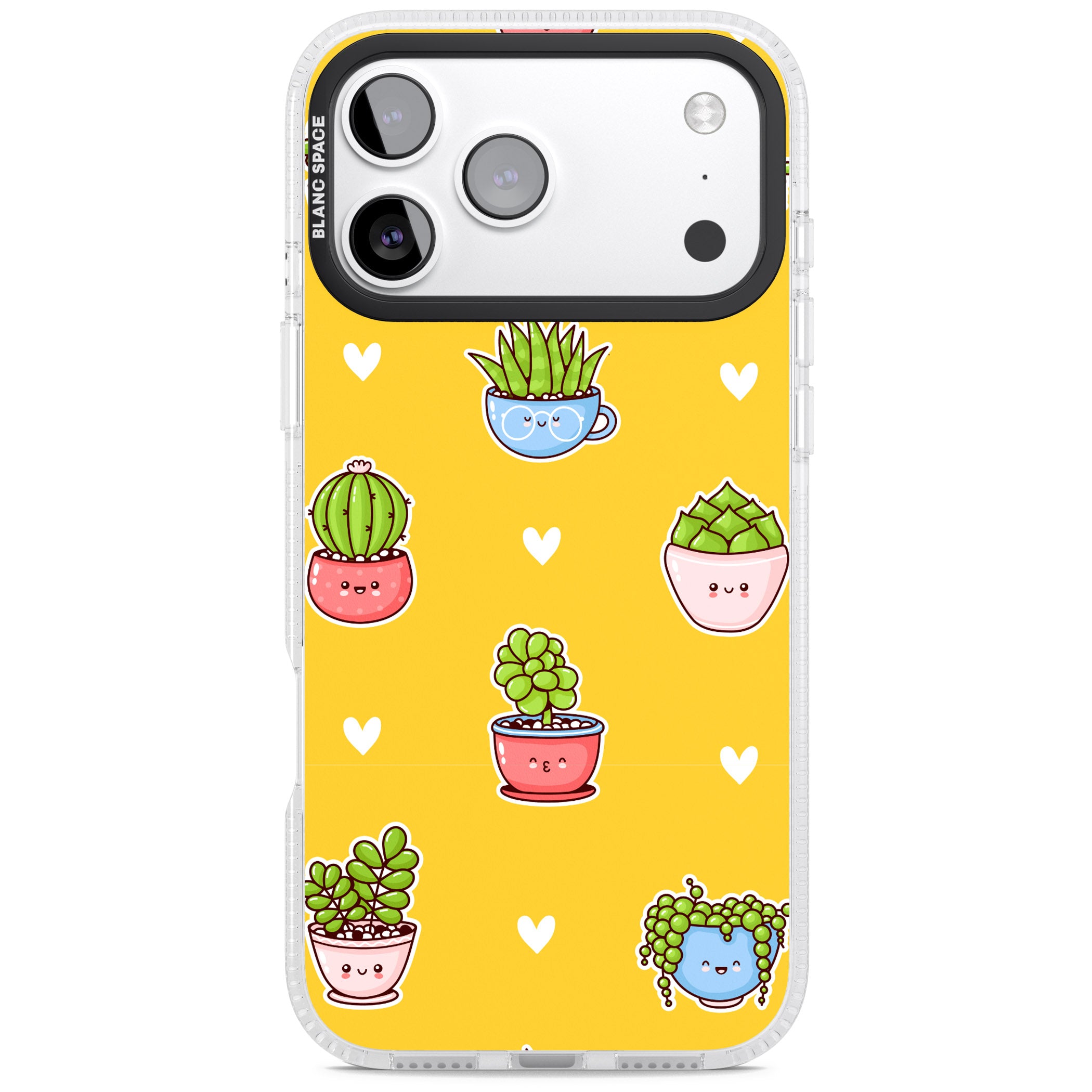 Plant Faces Kawaii Pattern iPhone 17 Pro Max Impact Air Clear Phone Case