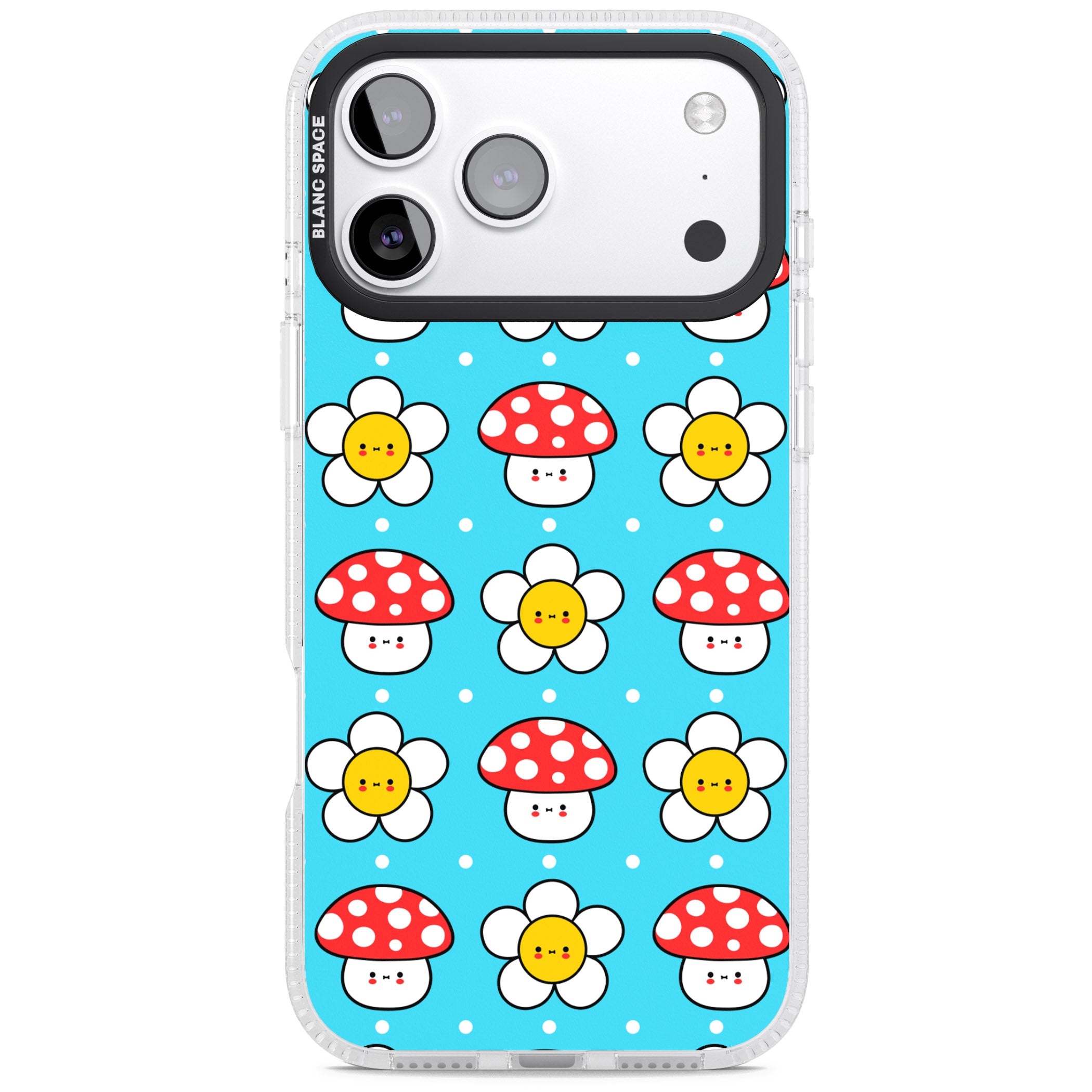 Shroom Bunnies Kawaii Pattern iPhone 17 Pro Max Impact Air Clear Phone Case