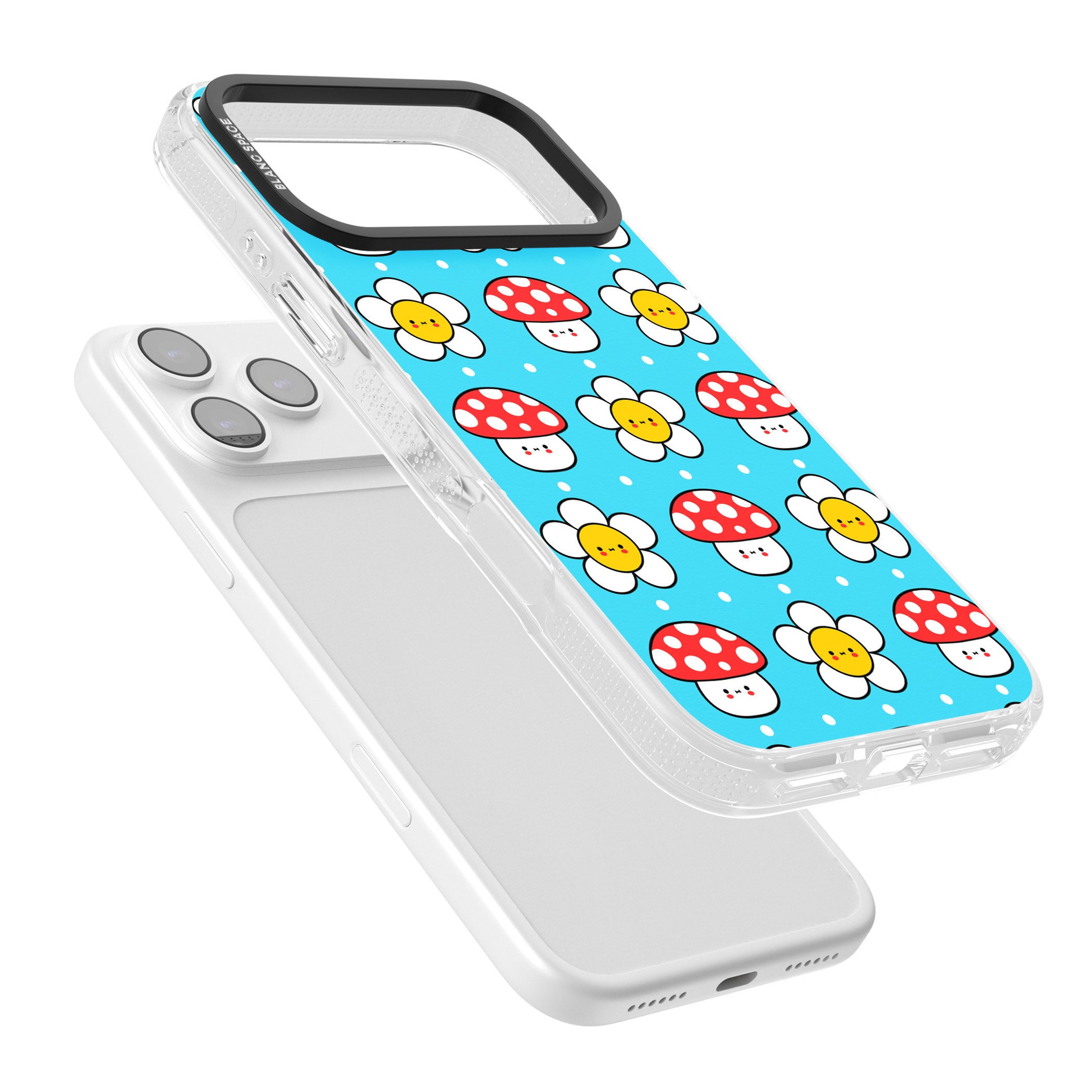 Shroom Bunnies Kawaii Pattern iPhone 17 Pro Max Impact Air Clear Phone Case Colours