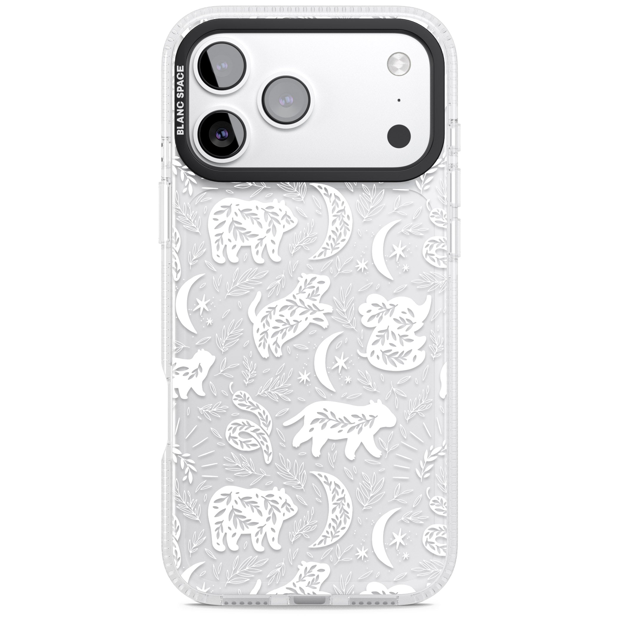 Forest Animal Silhouettes: White/Clear iPhone 17 Pro Max Impact Air Clear Phone Case