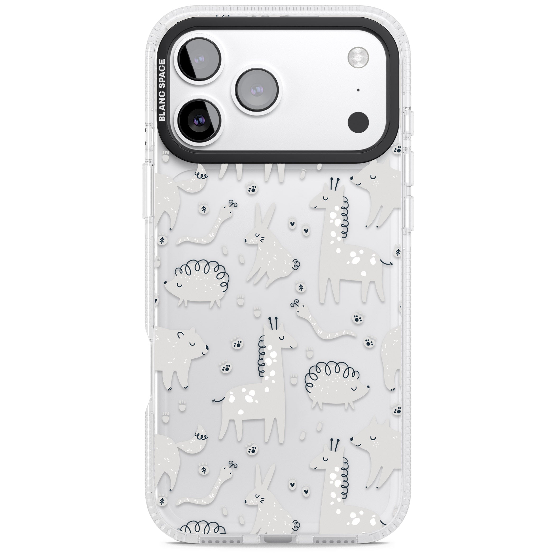 Monochrome Animal Party iPhone 17 Pro Max Impact Air Clear Phone Case