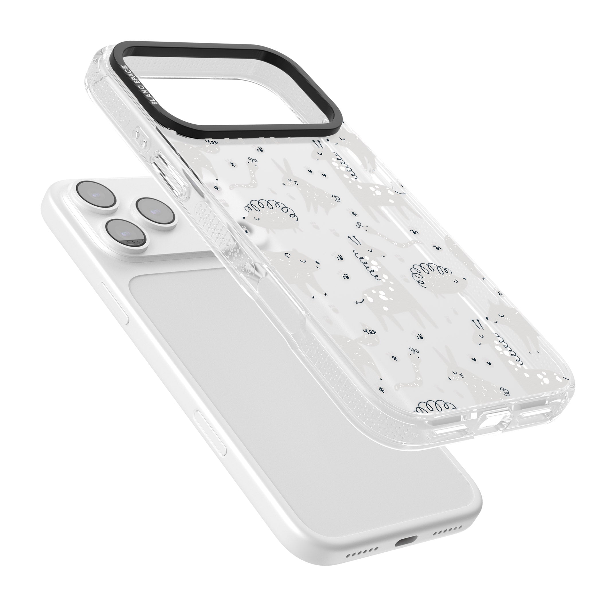 Monochrome Animal Party iPhone 17 Pro Max Impact Air Clear Phone Case Colours