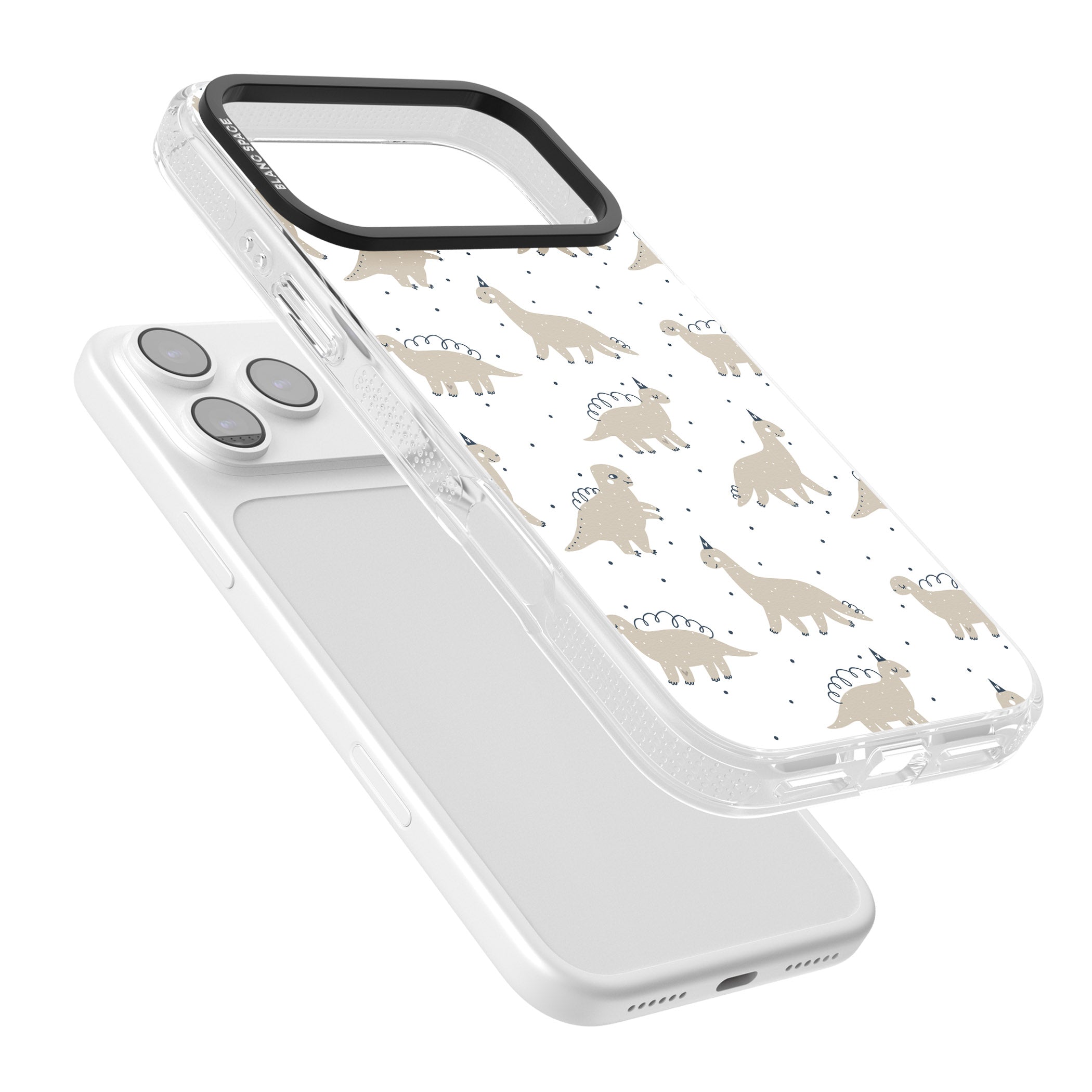 Party Dino Pattern iPhone 17 Pro Max Impact Air Clear Phone Case Colours