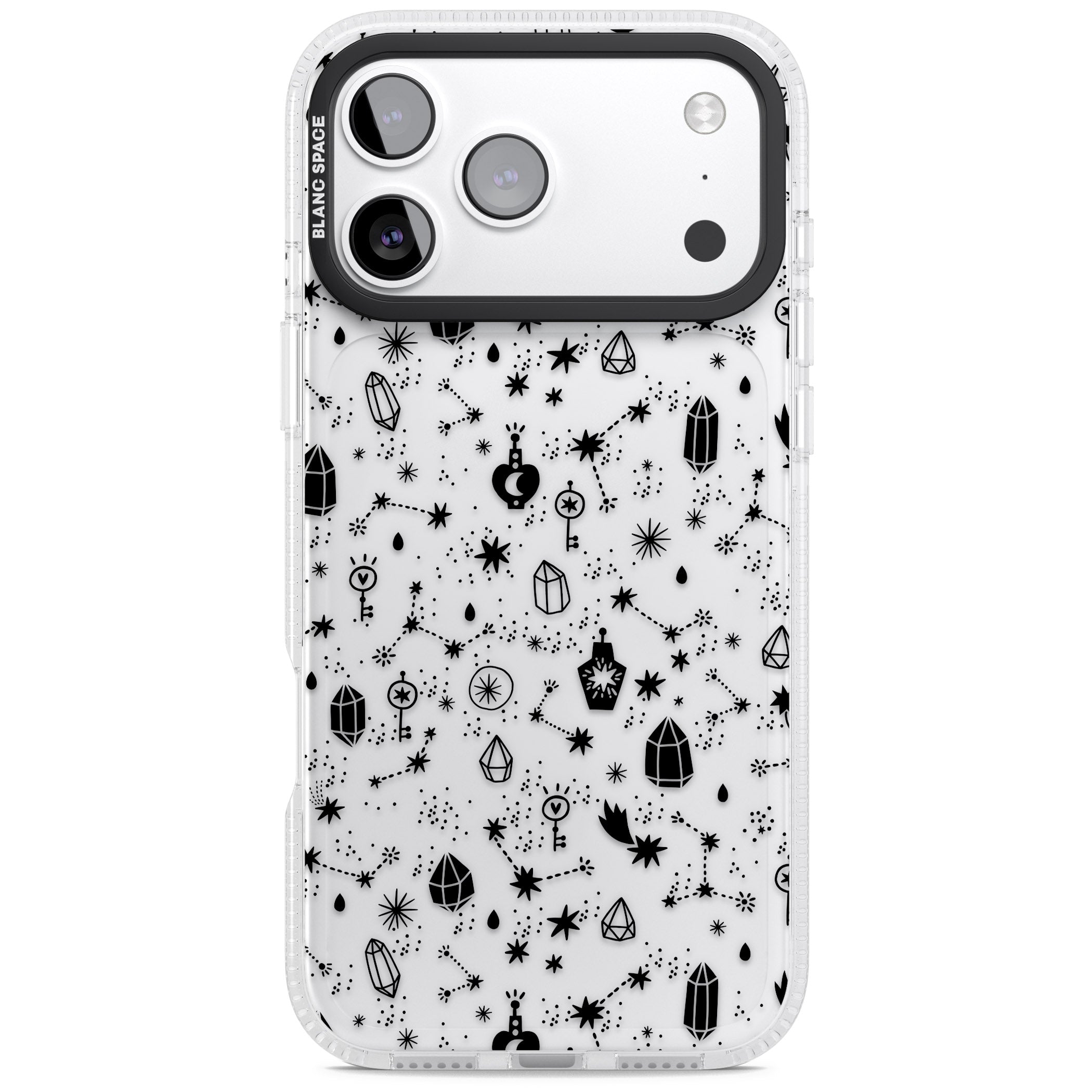 Black Cosmic Crystal iPhone 17 Pro Max Impact Air Clear Phone Case