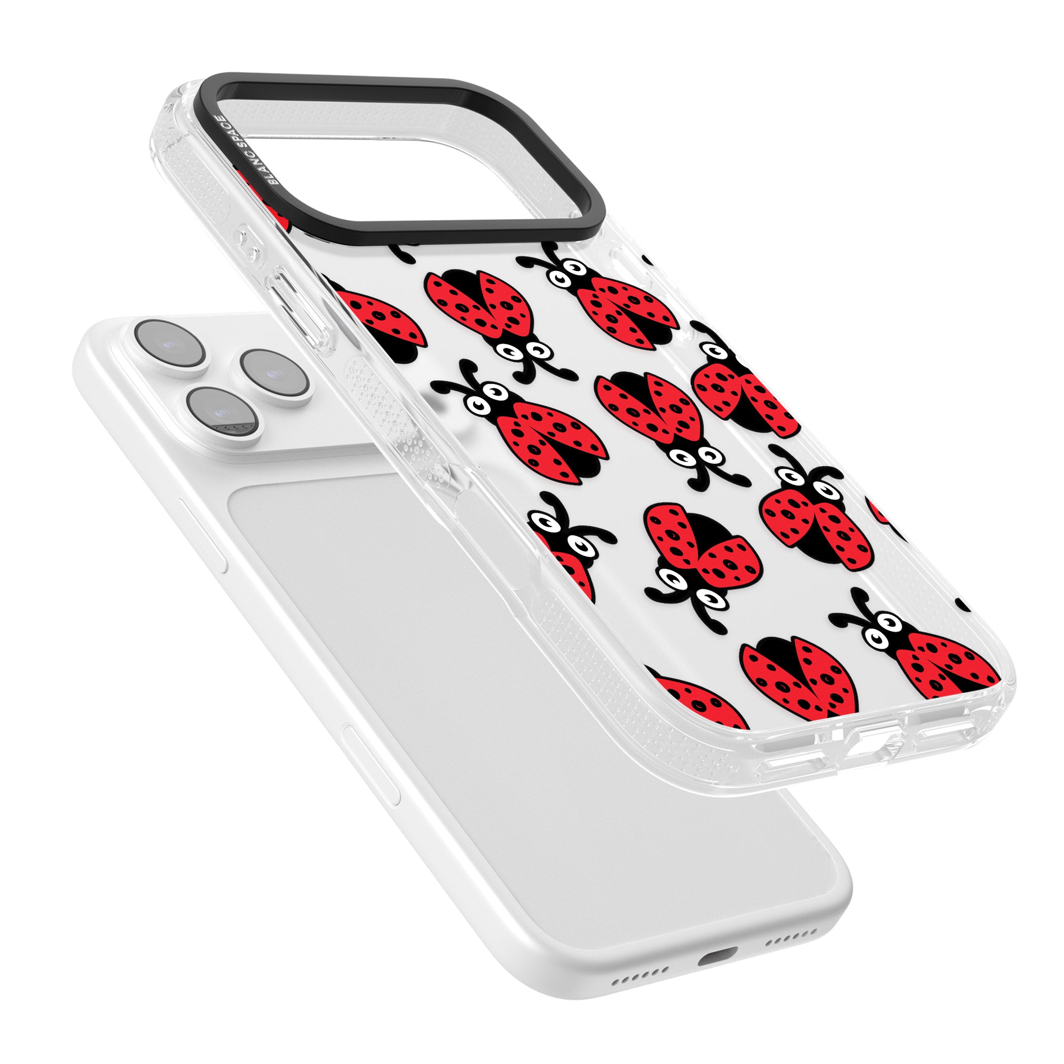 Ladybug Pattern iPhone 17 Pro Max Impact Air Clear Phone Case Colours