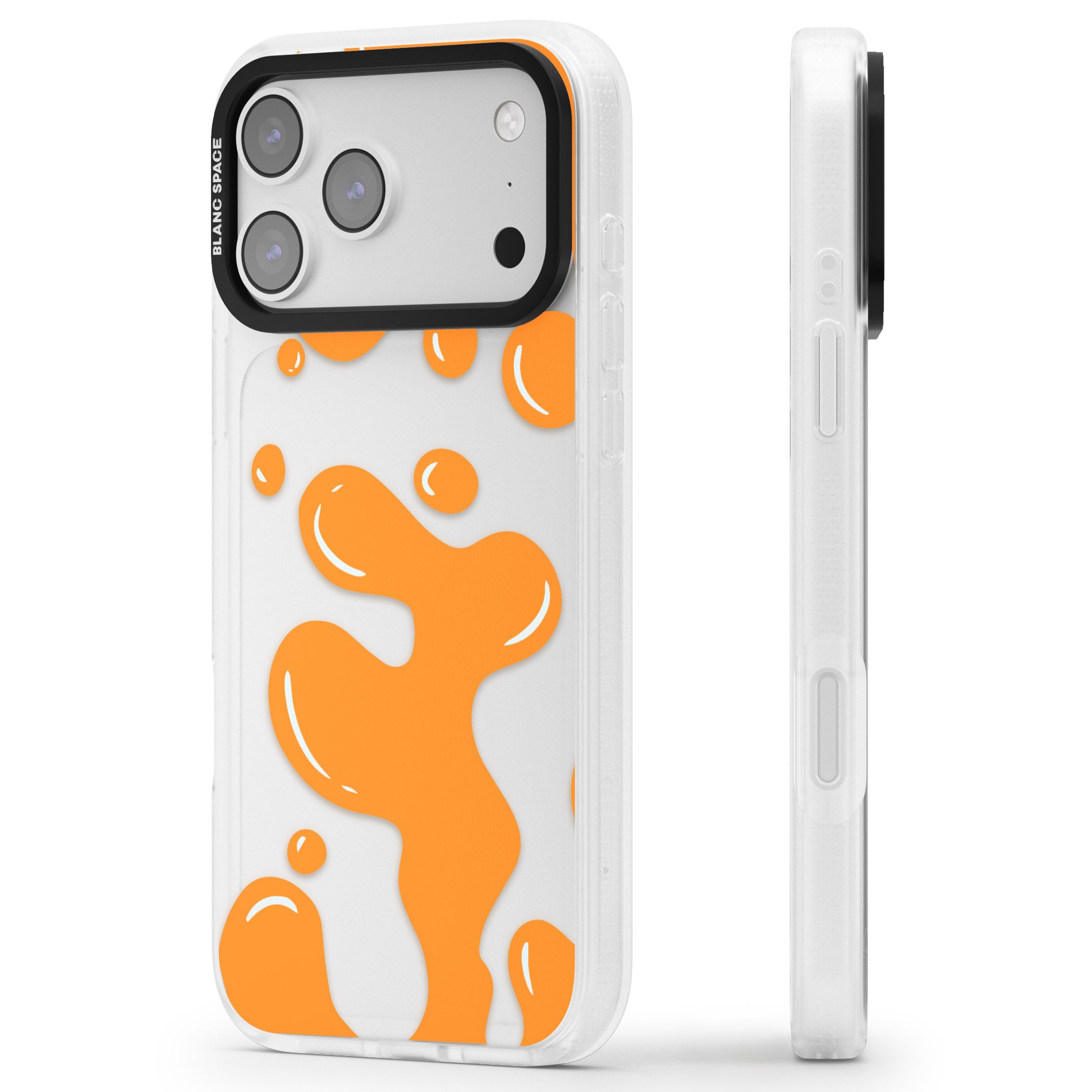 Orange Lava Lamp iPhone 17 Pro Impact Air Clear Phone Case Side Profile