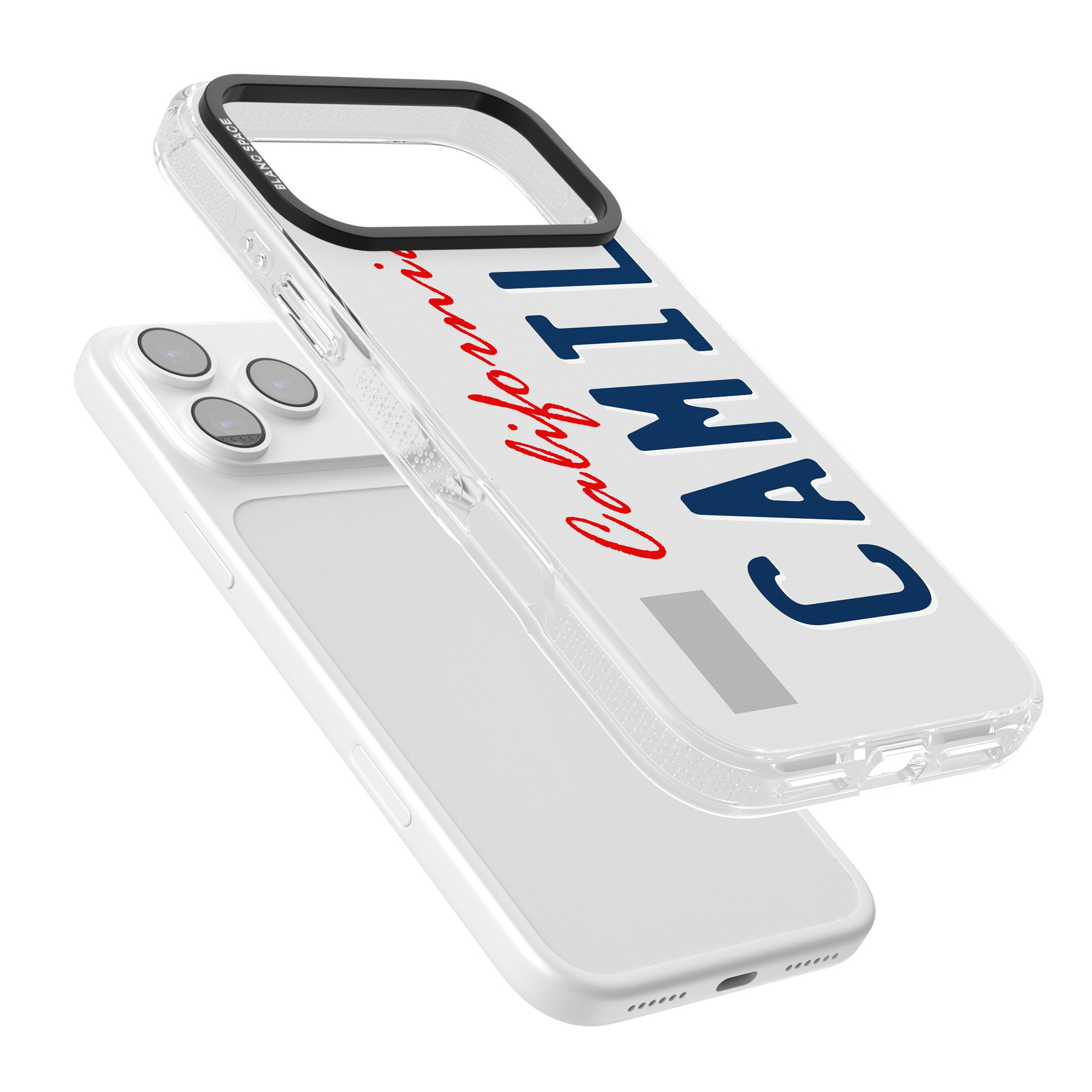 Personalised California License Plate iPhone 17 Pro Max Impact Air Clear Phone Case Colours