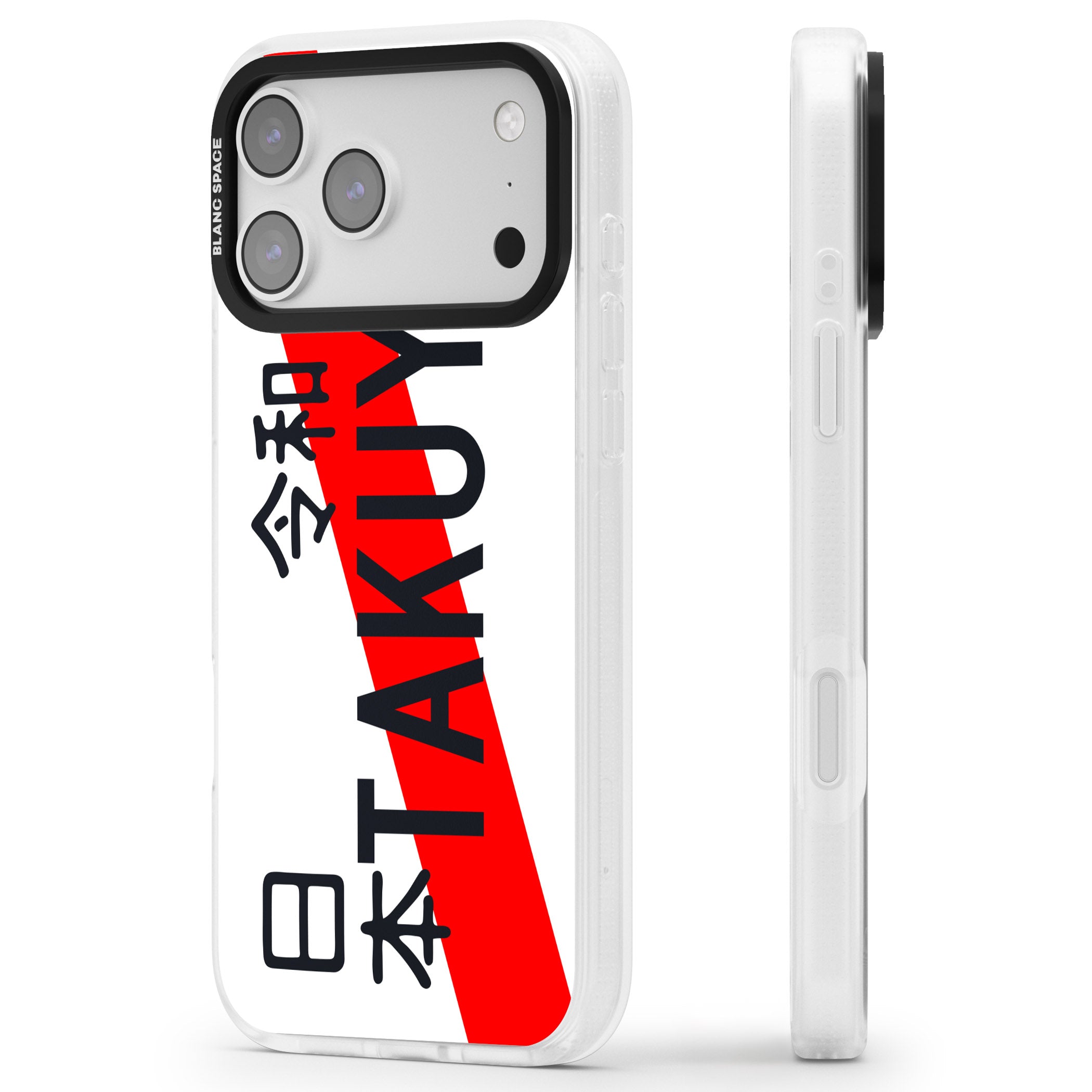 Personalised Japanese License Plate iPhone 17 Pro Max Impact Air Clear Phone Case Side Profile