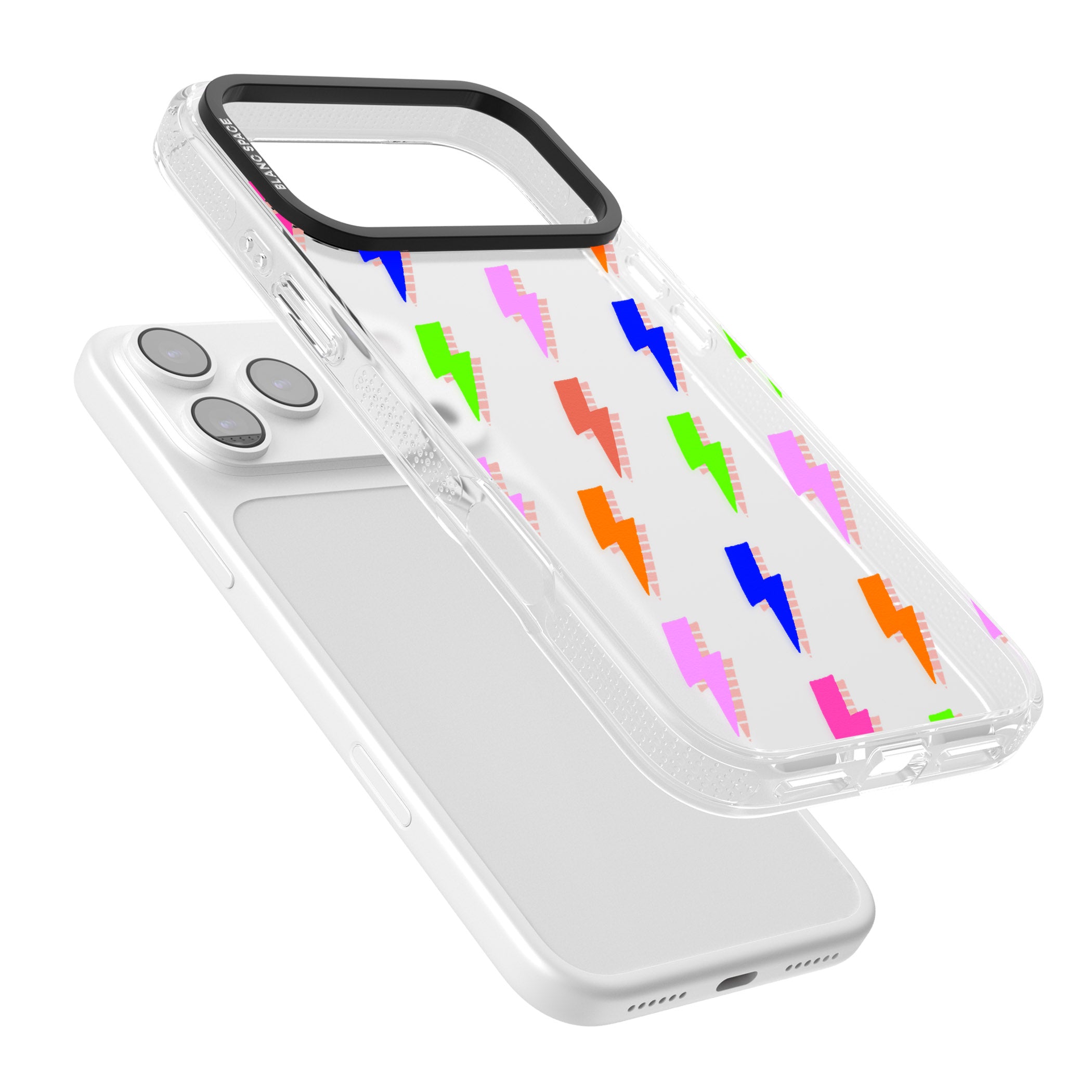 Rainbow Pop Lightning iPhone 17 Pro Max Impact Air Clear Phone Case Colours