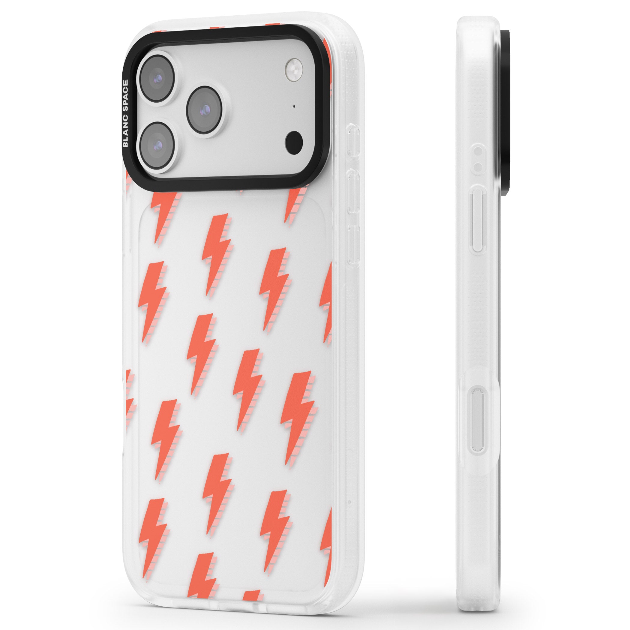 Pop Lightning iPhone 17 Pro Max Impact Air Clear Phone Case Side Profile