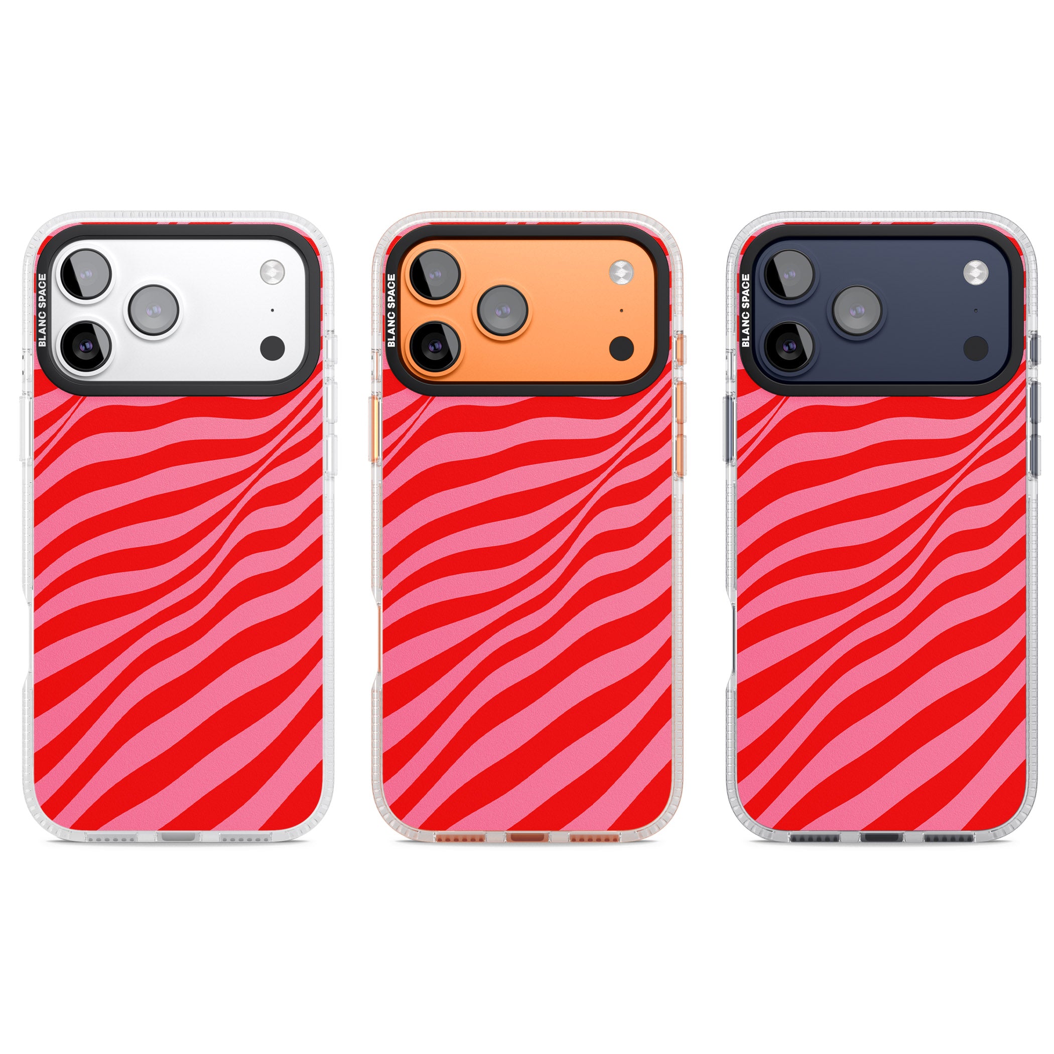 Pink & Red Distorted Line iPhone 17 Pro Impact Air Clear Phone Case APT Impact Protection