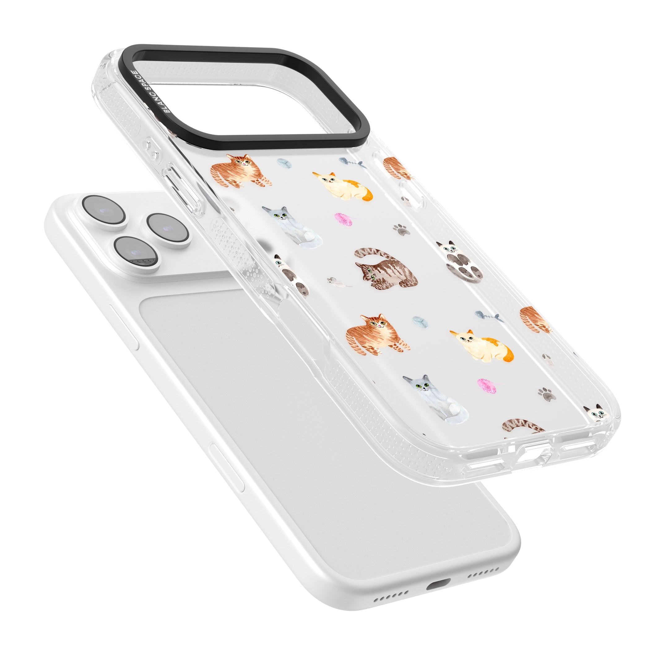 Playful Cats iPhone 17 Pro Max Impact Air Clear Phone Case Colours