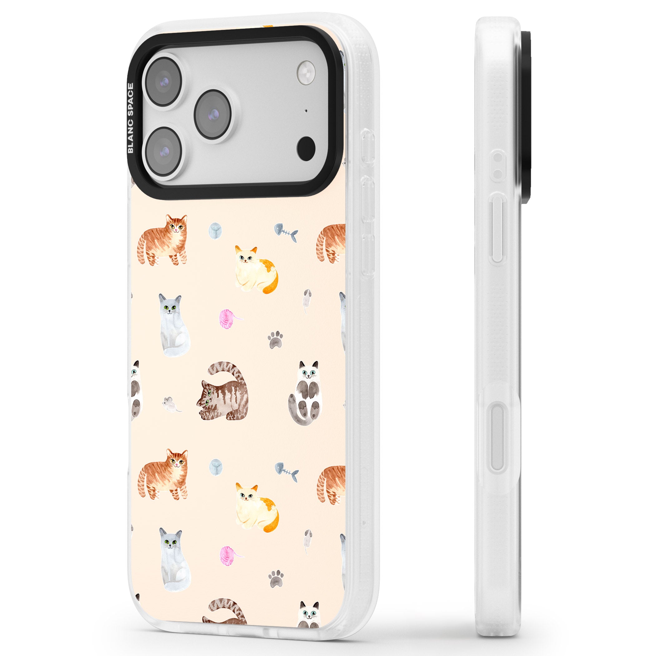 Cat Playground iPhone 17 Pro Max Impact Air Clear Phone Case Side Profile
